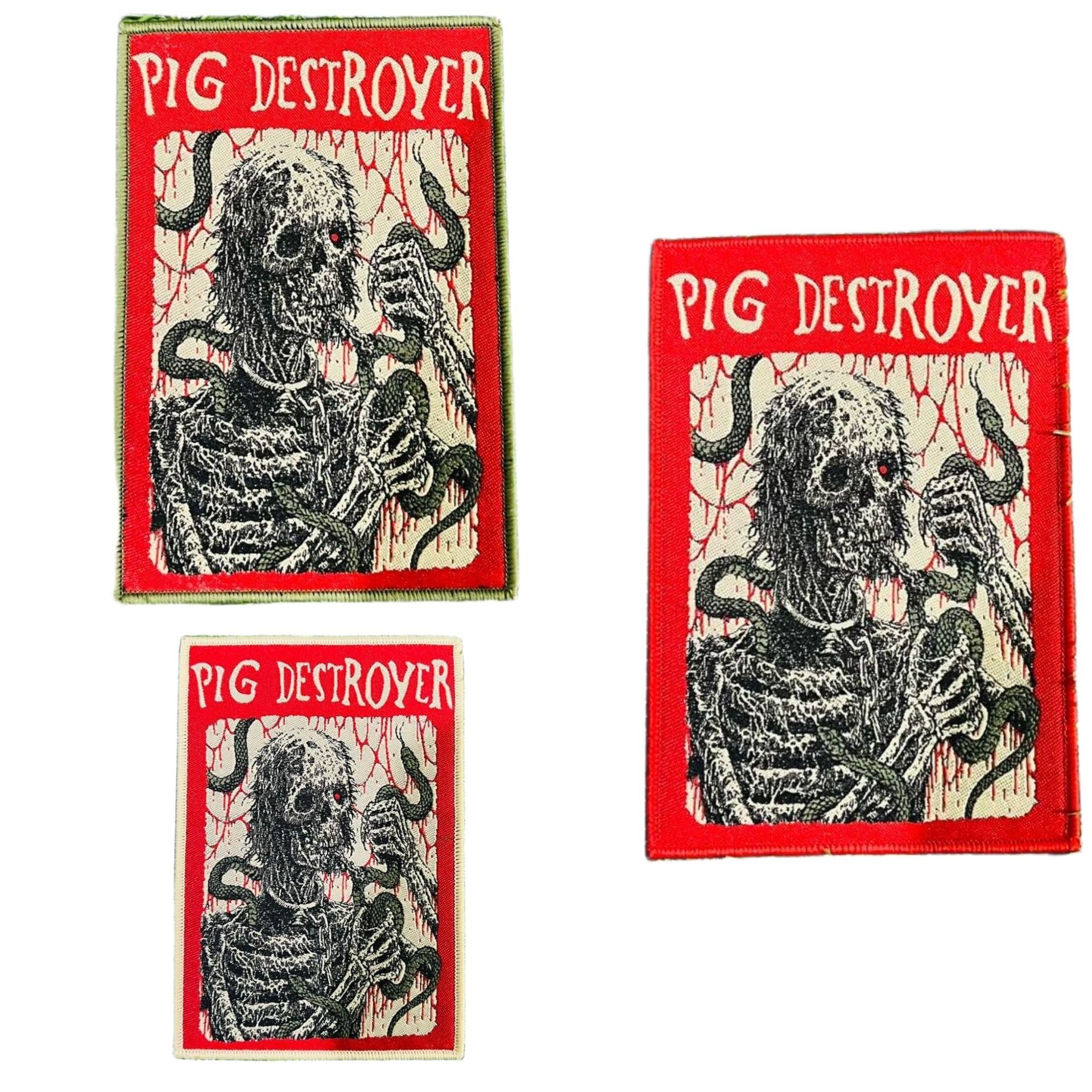 783punx-small-patch-pig-destroyer-snakes-patch-tiss-bordure-rouge image 1