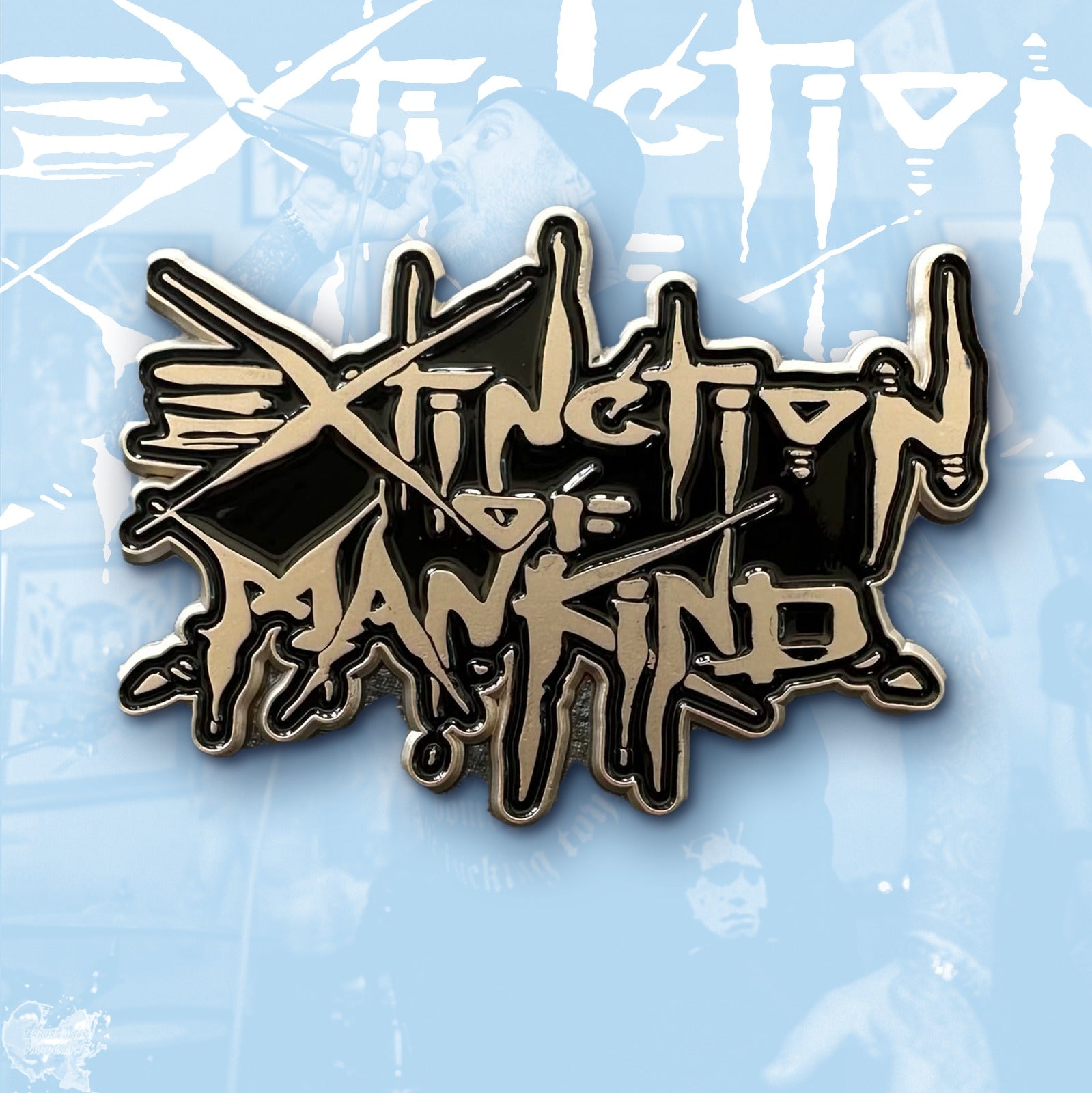 extinction-of-mankind-logo-pin-mail-nickel-mat-50-mm image 2