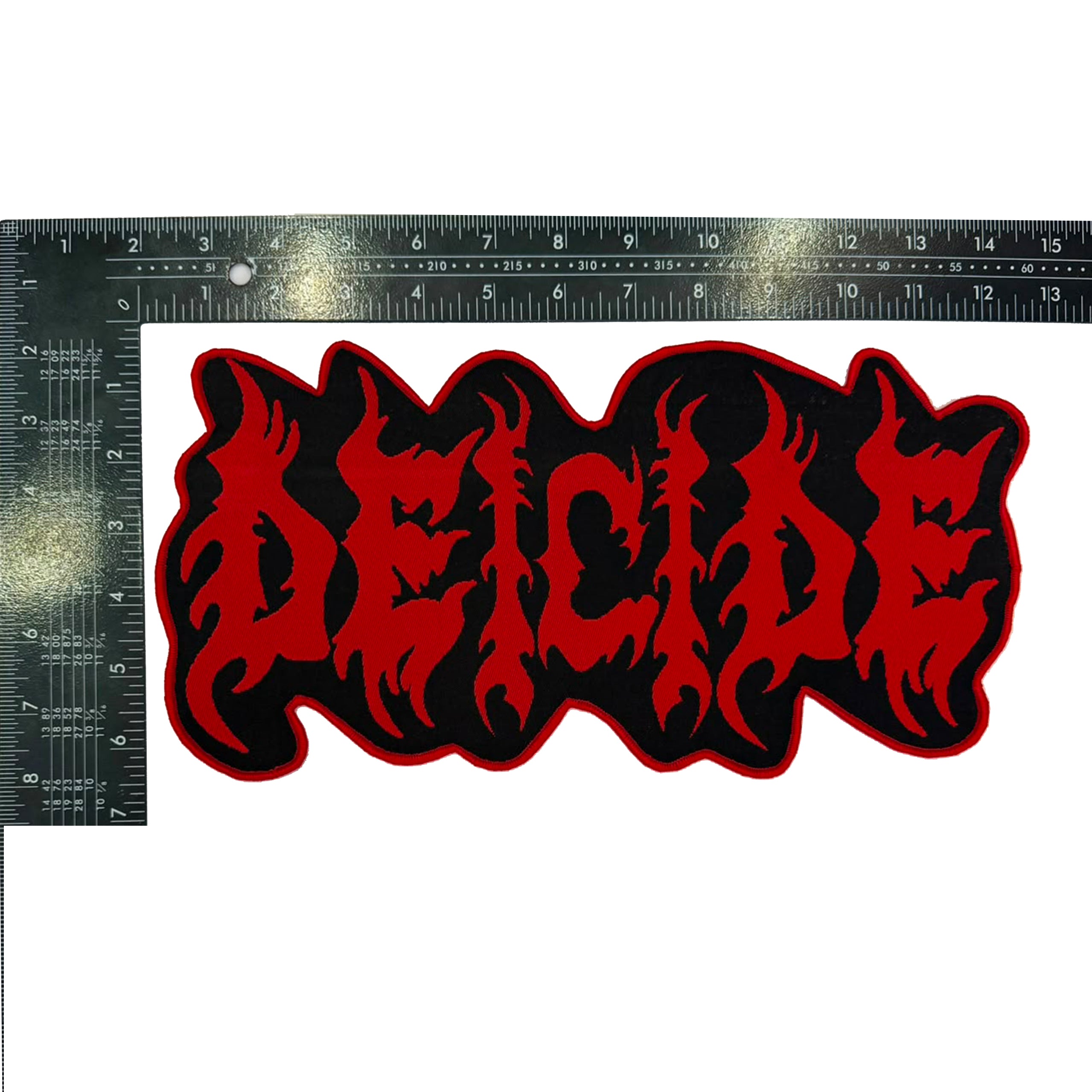 deicide-logo-patch-tiss-oversize-bordure-rouge-12-pouces image 5