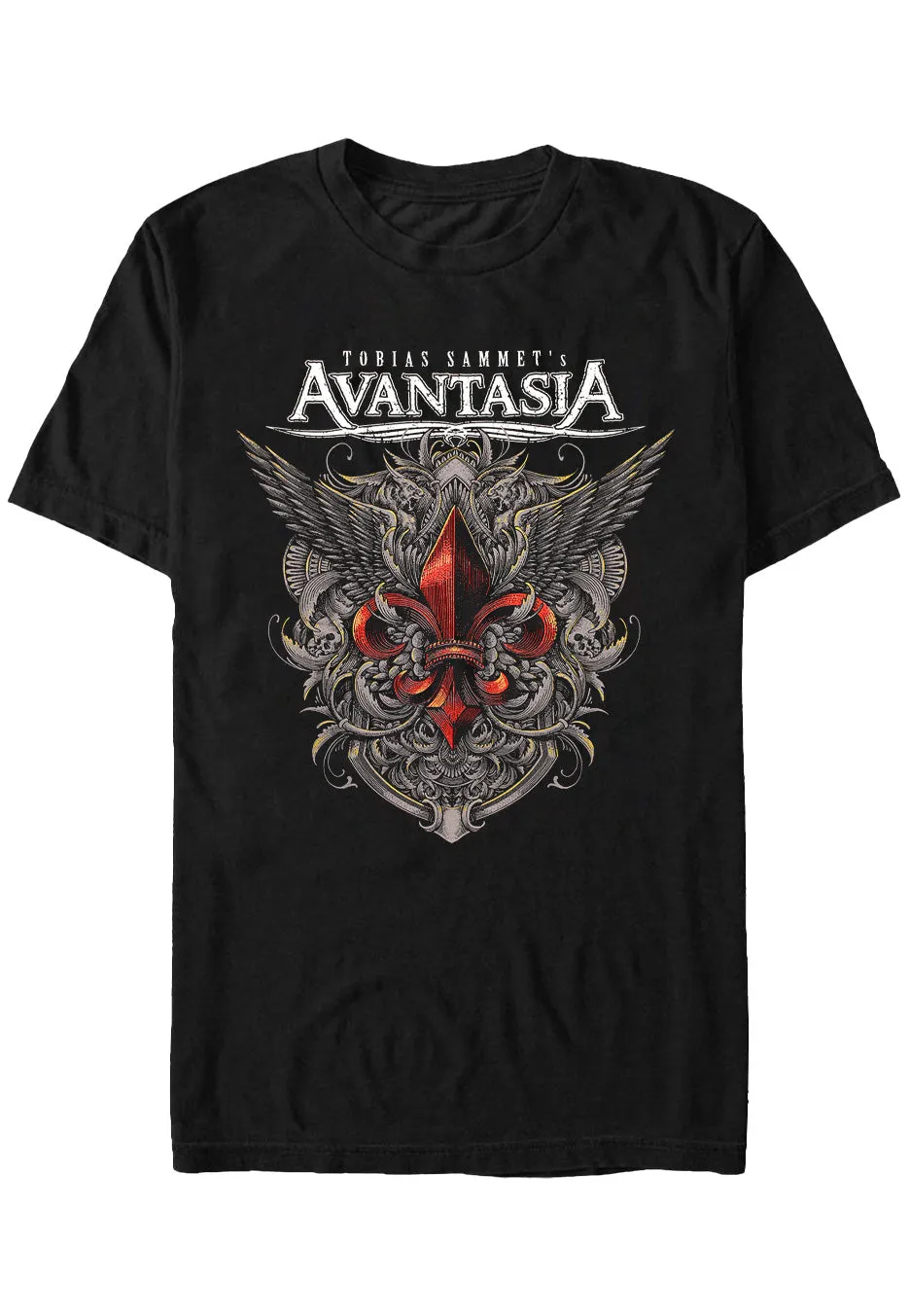 avantasia-fleur-de-lys-t-shirt-noir-manches-courtes image 1