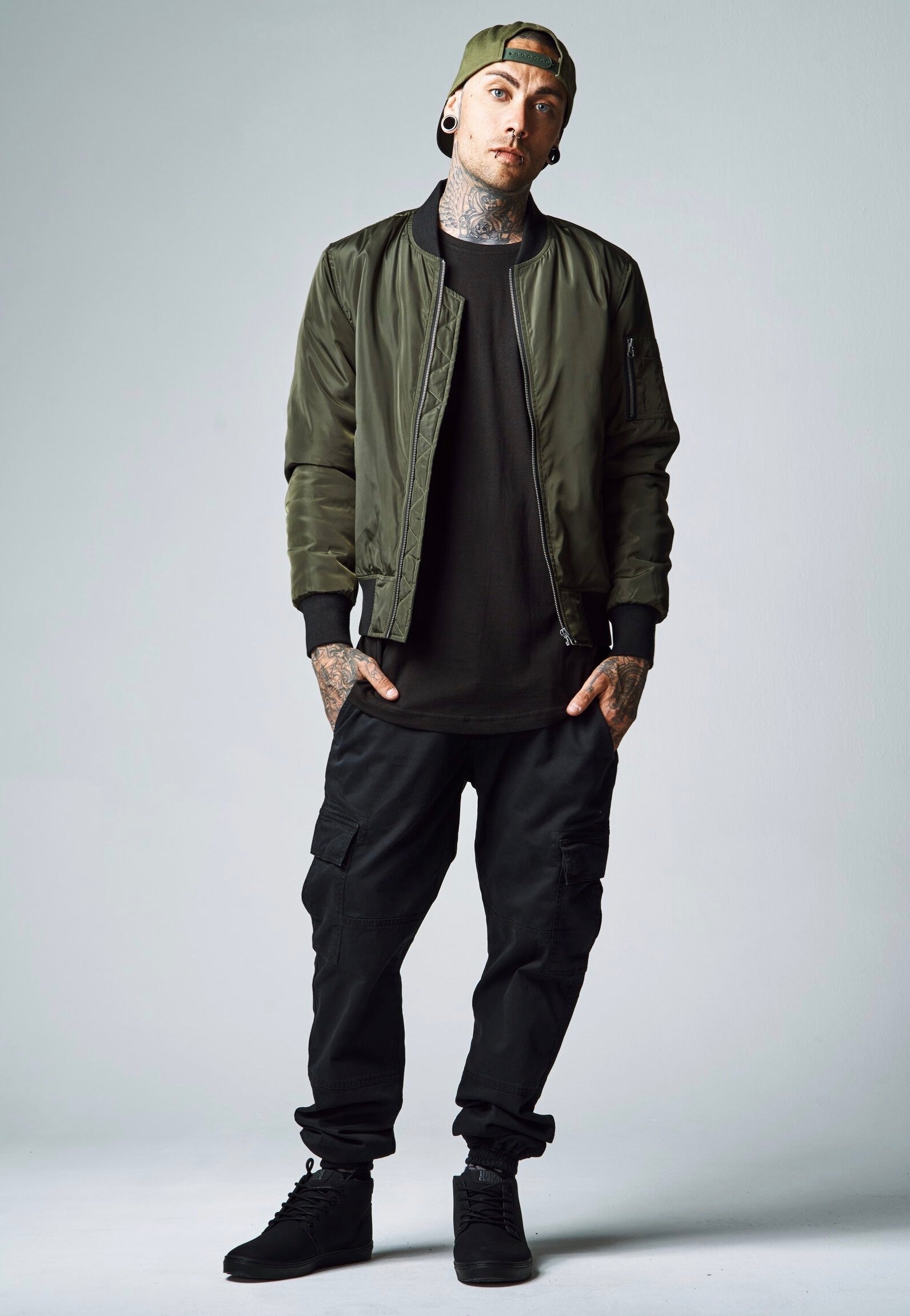 urban-classics-washed-cargo-twill-pantalon-cargo-noir-w30-coton image 1