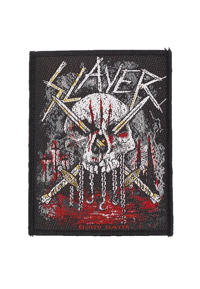 slayer-skull-swords-patch-coudre-noir-taille-unique image 1