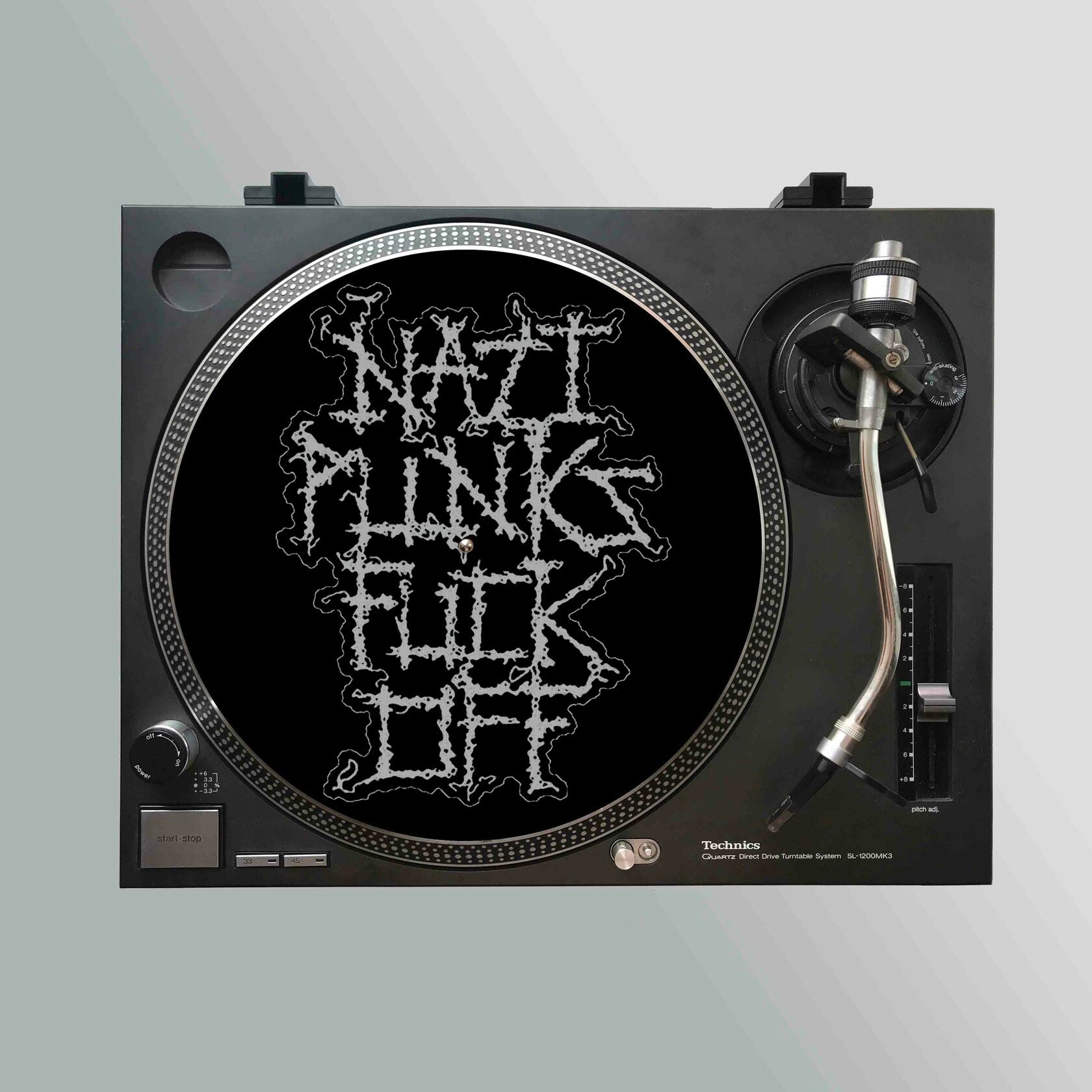 783punx-nazi-punks-fuck-off-slipmat-vinyle-noir-argent image 1