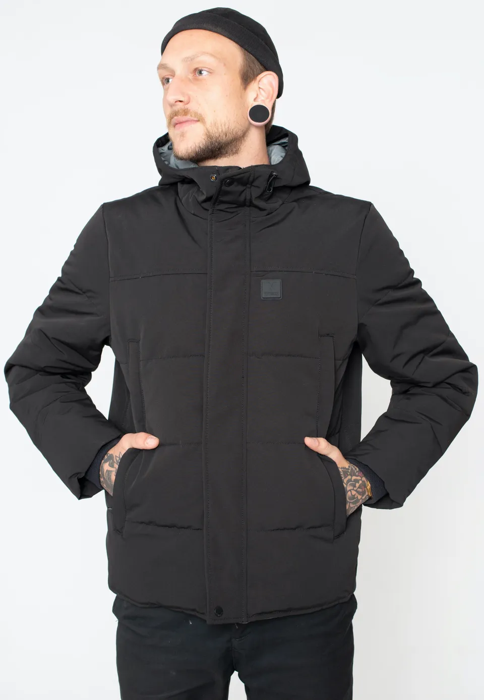 vintage-industries-glenn-veste-noire-homme-hiver image 1