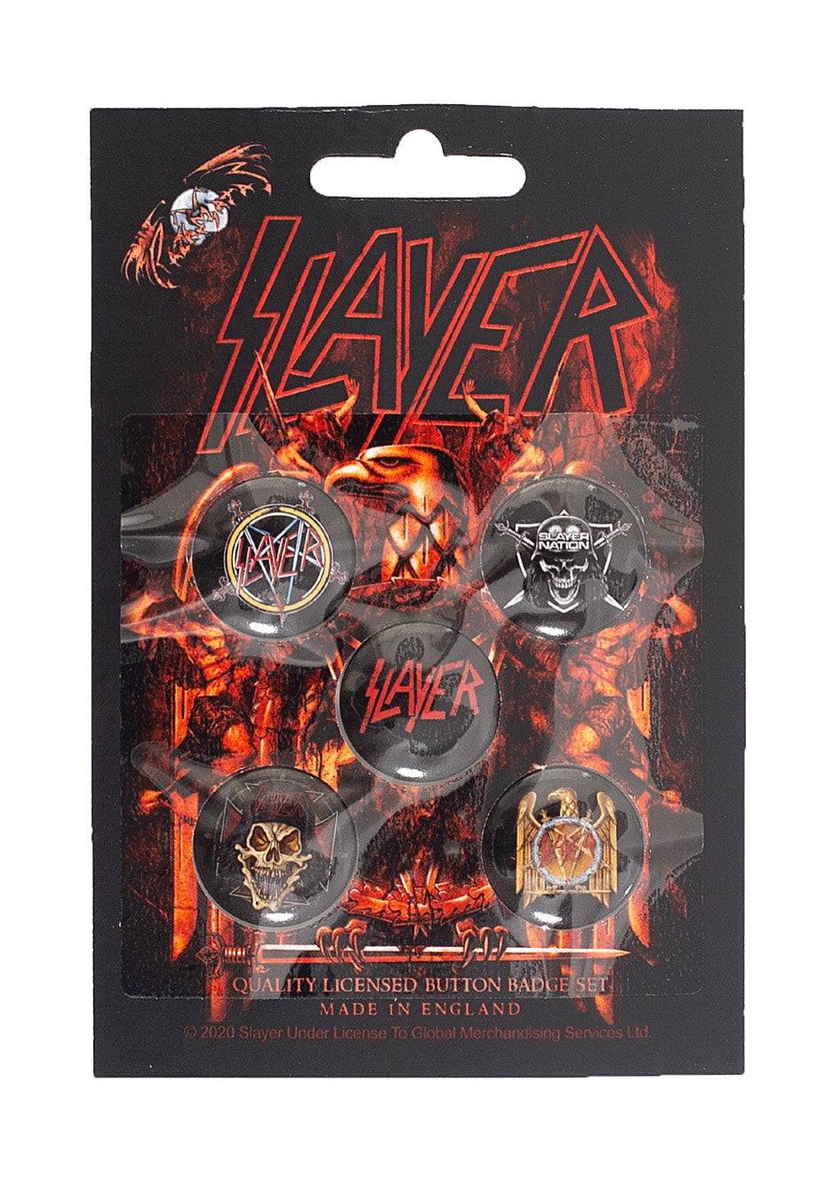 slayer-eagle-pack-of-5-badges-lot-5-noir-thrash-metal image 1
