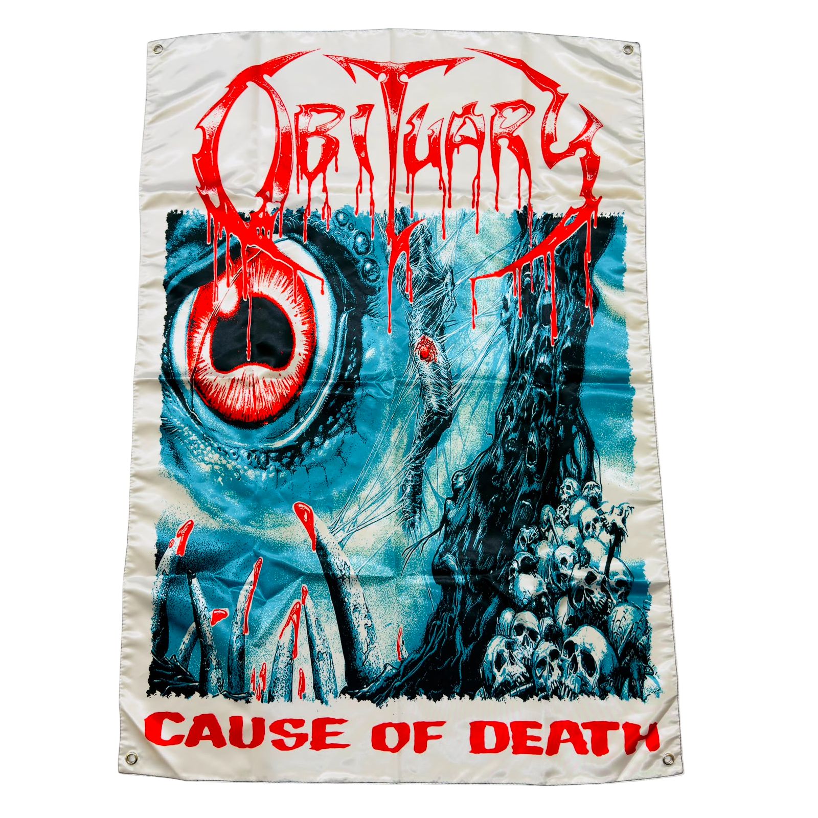 obituary-cause-of-death-drapeau-mural-tissu-100x70-oeillets image 1