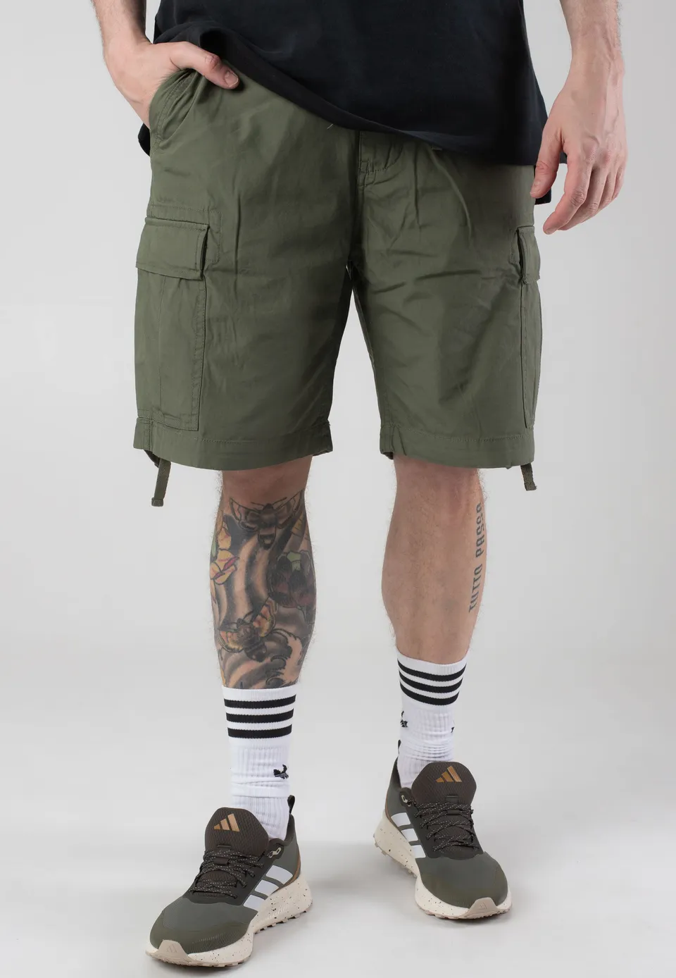 vintage-industries-davis-olive-drab-short-cargo-olive-xs-xxl image 1