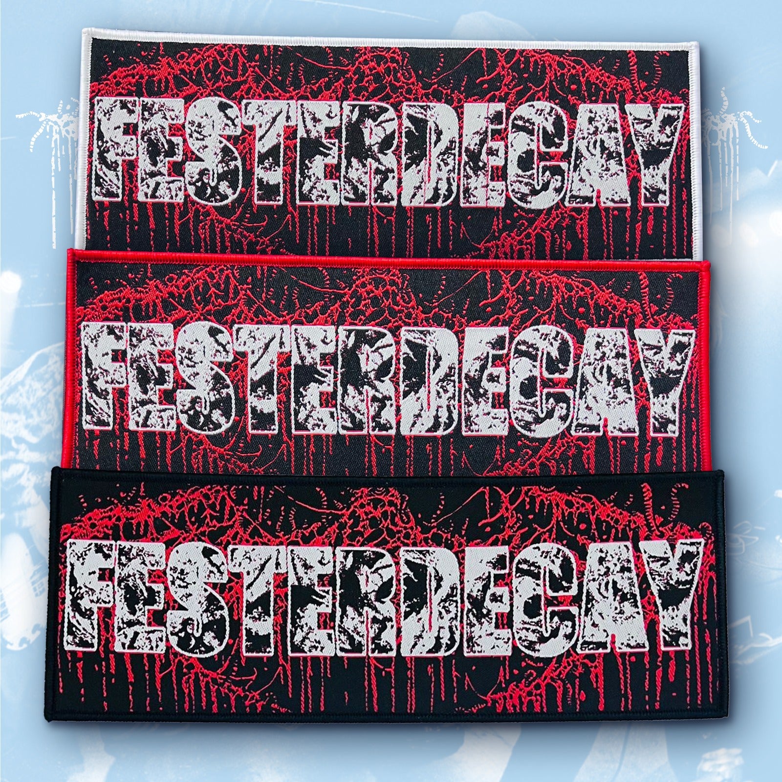 festerdecay-logo-patch-stripe-tiss-bordure-noire image 1
