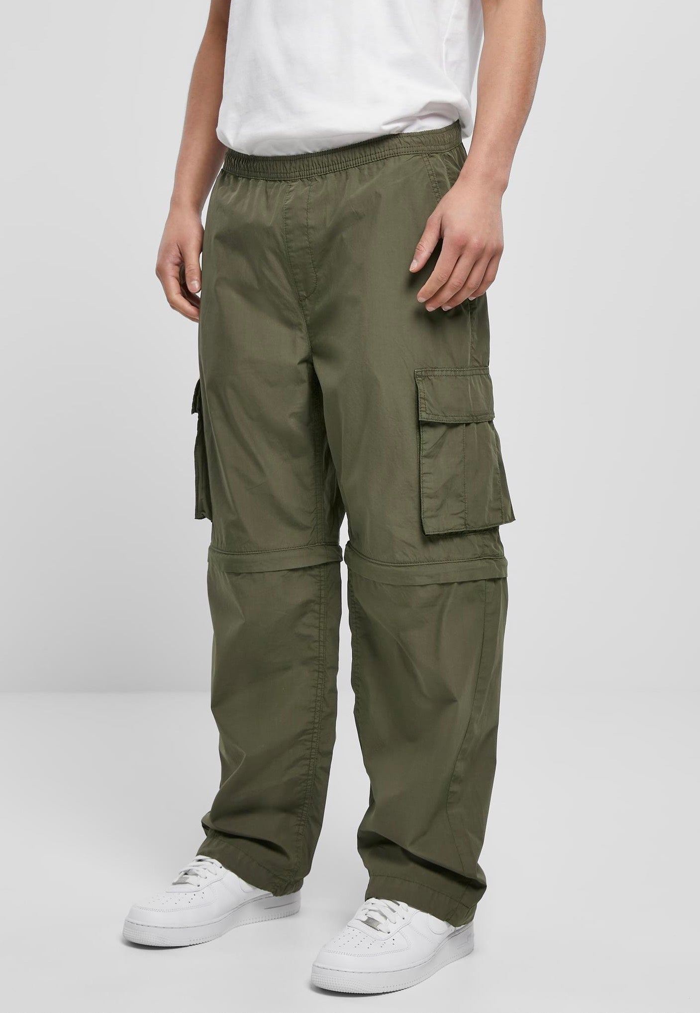 urban-classics-zip-away-olive-pantalon-cargo-vert-coton image 1