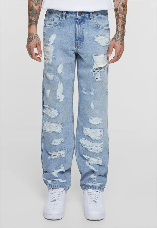 urban-classics-heavy-ounce-jean-straight-bleu-clair-destroy-w32 image 1