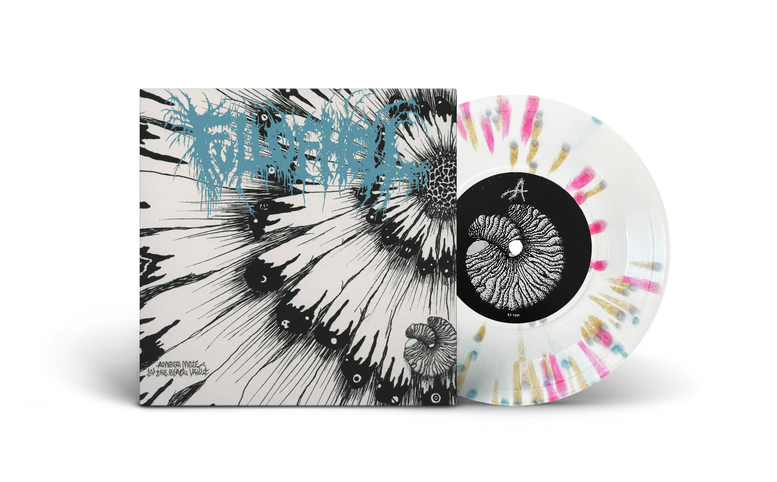 full-of-hell-amber-mote-in-the-black-vault-vinyle-7-split-noir-bleu image 2