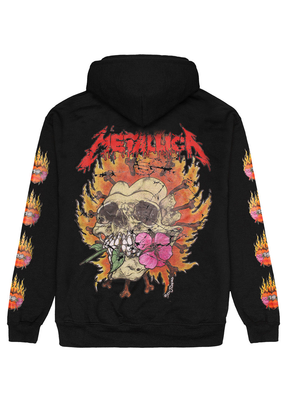 metallica-flower-skull-hoodie-sweat-noir-homme-m image 2