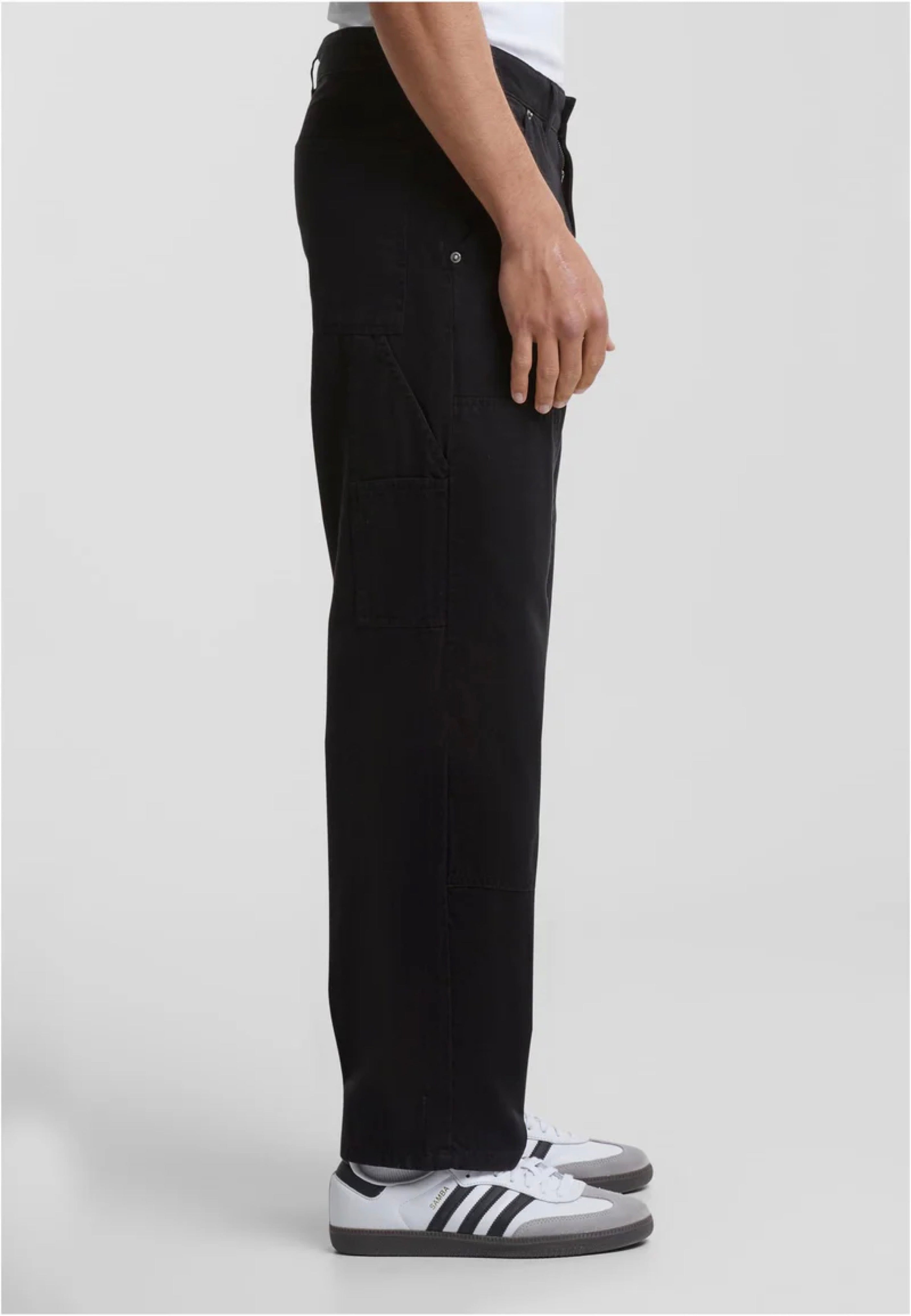 urban-classics-twill-double-knee-pantalon-noir-coton-tapered image 6