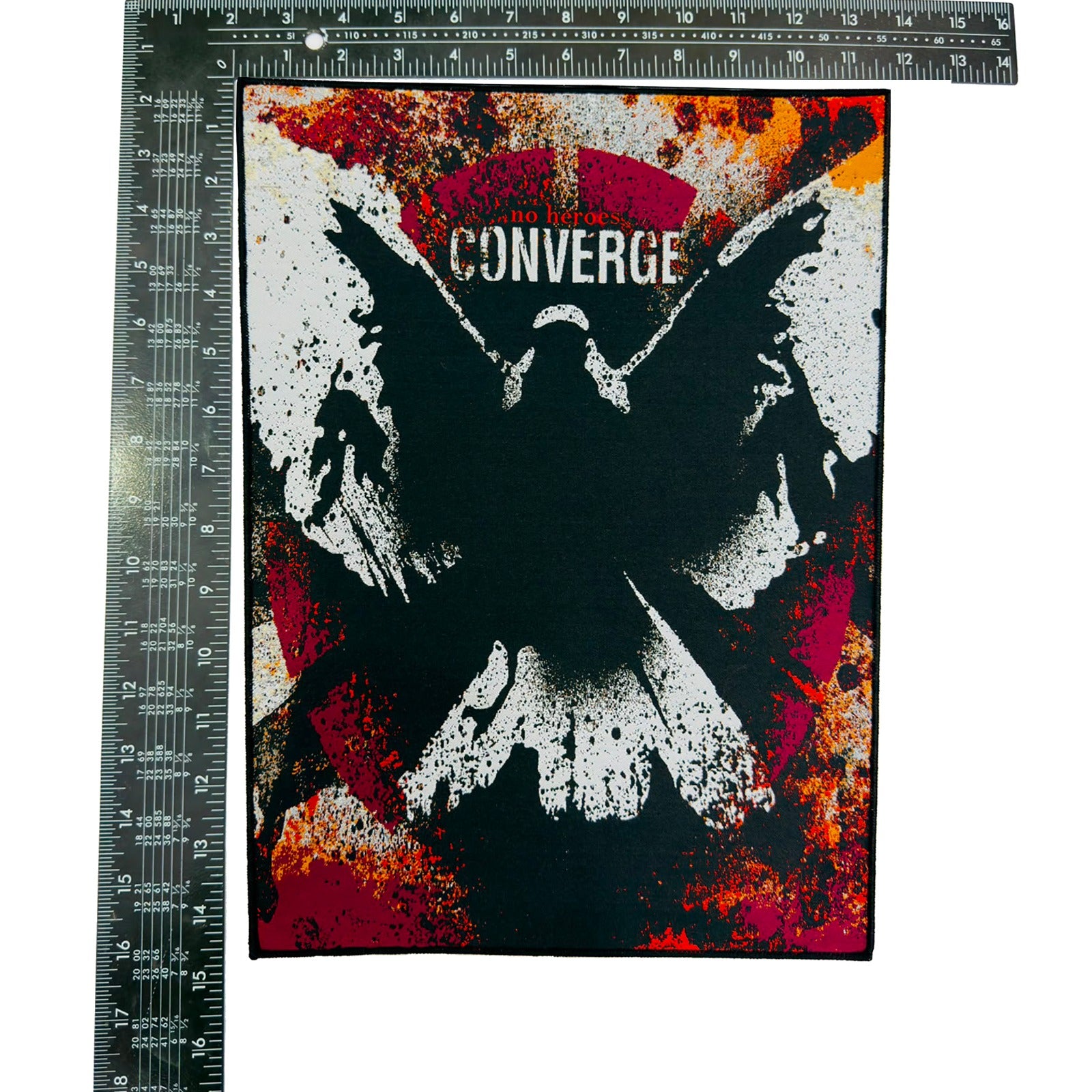 783punx-converge-no-heroes-backpatch-tiss-bordure-noire image 3