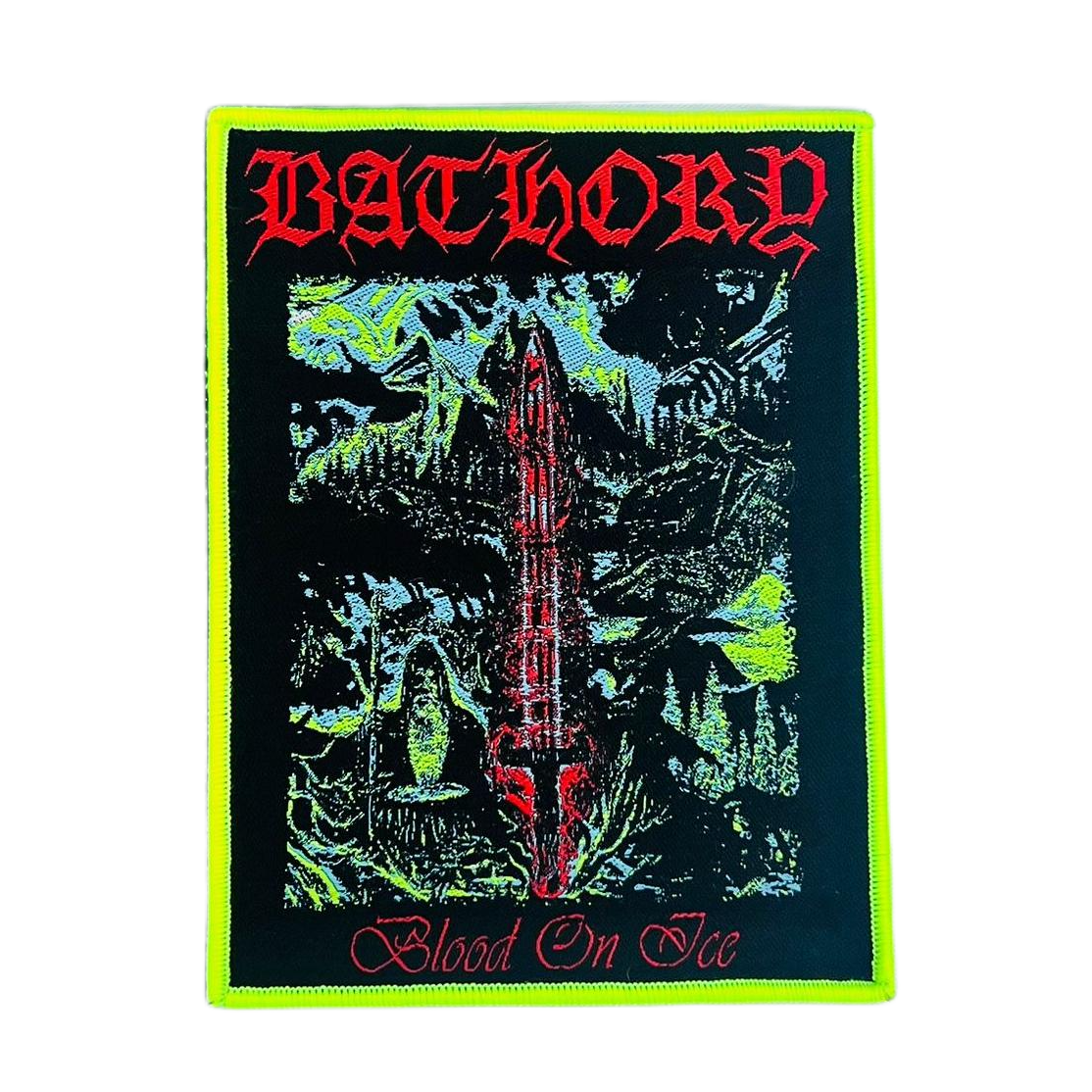 bathory-blood-on-ice-patch-tiss-bordure-jaune image 6
