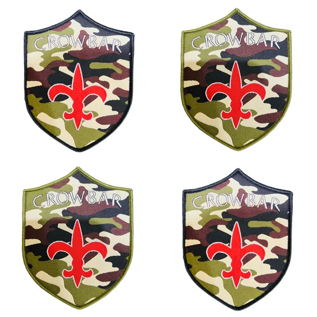 crowbar-fleur-de-lis-patch-tiss-green-camo-bordure-verte image 1