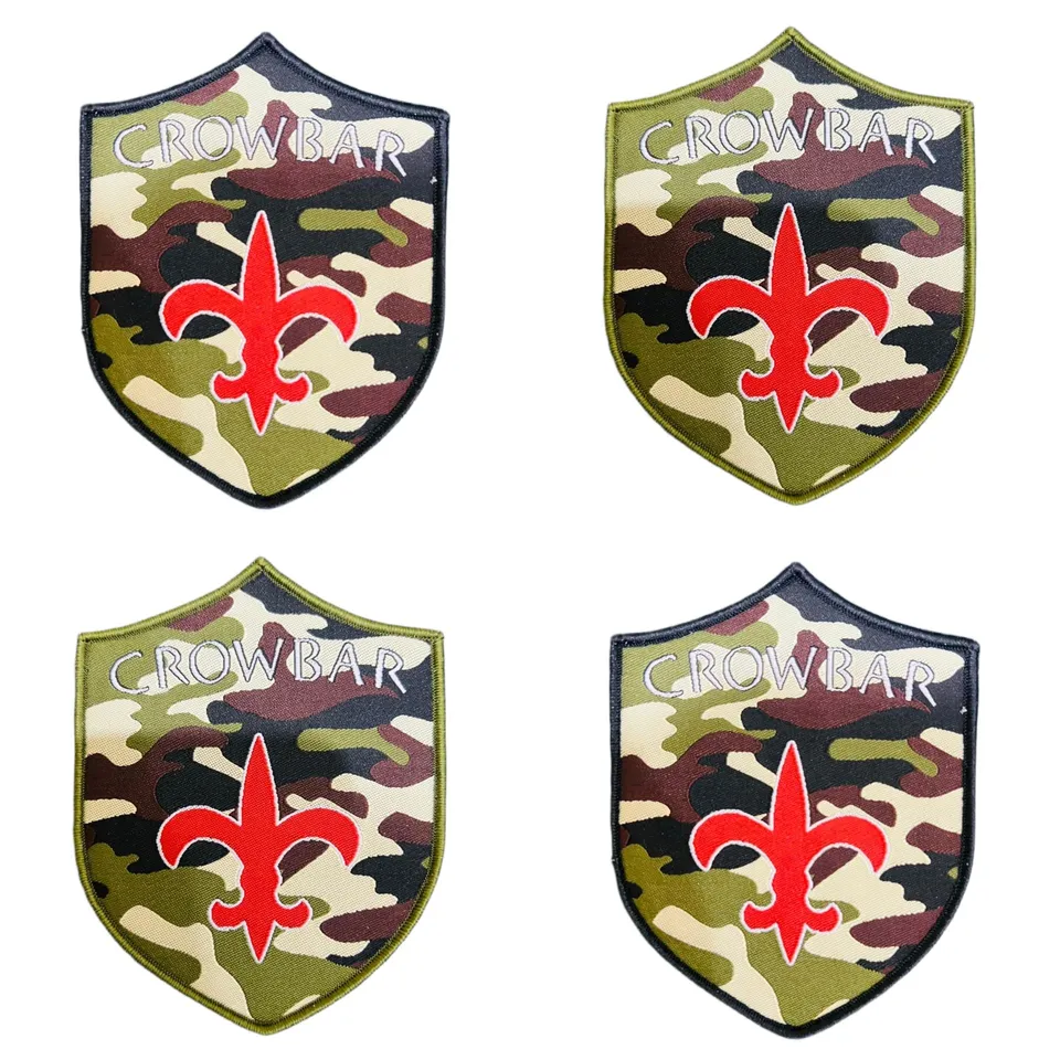 crowbar-fleur-de-lis-patch-tiss-green-camo-bordure-verte image 1