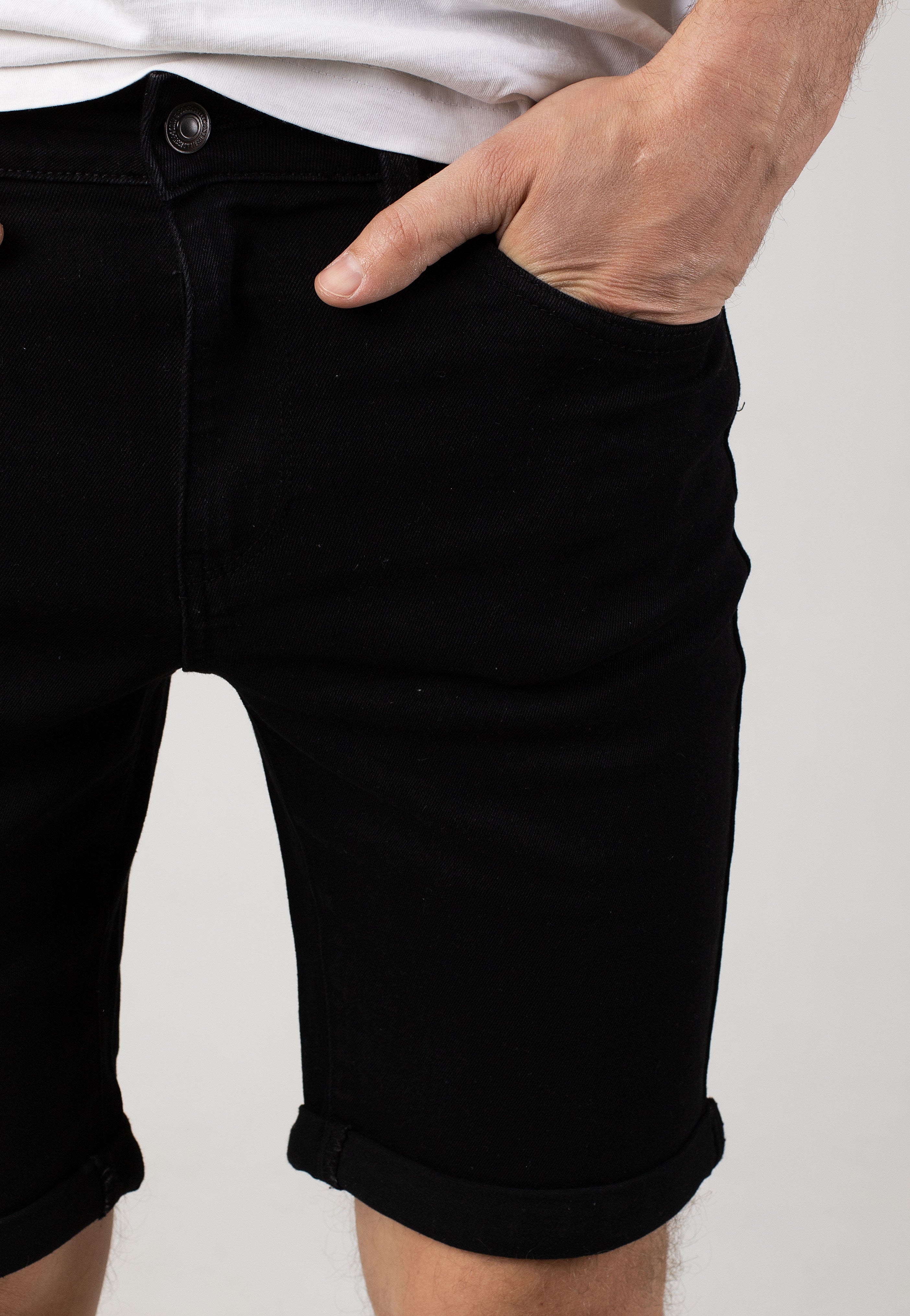 only-sons-ply-black-denim-short-homme-noir-slim-fit image 5