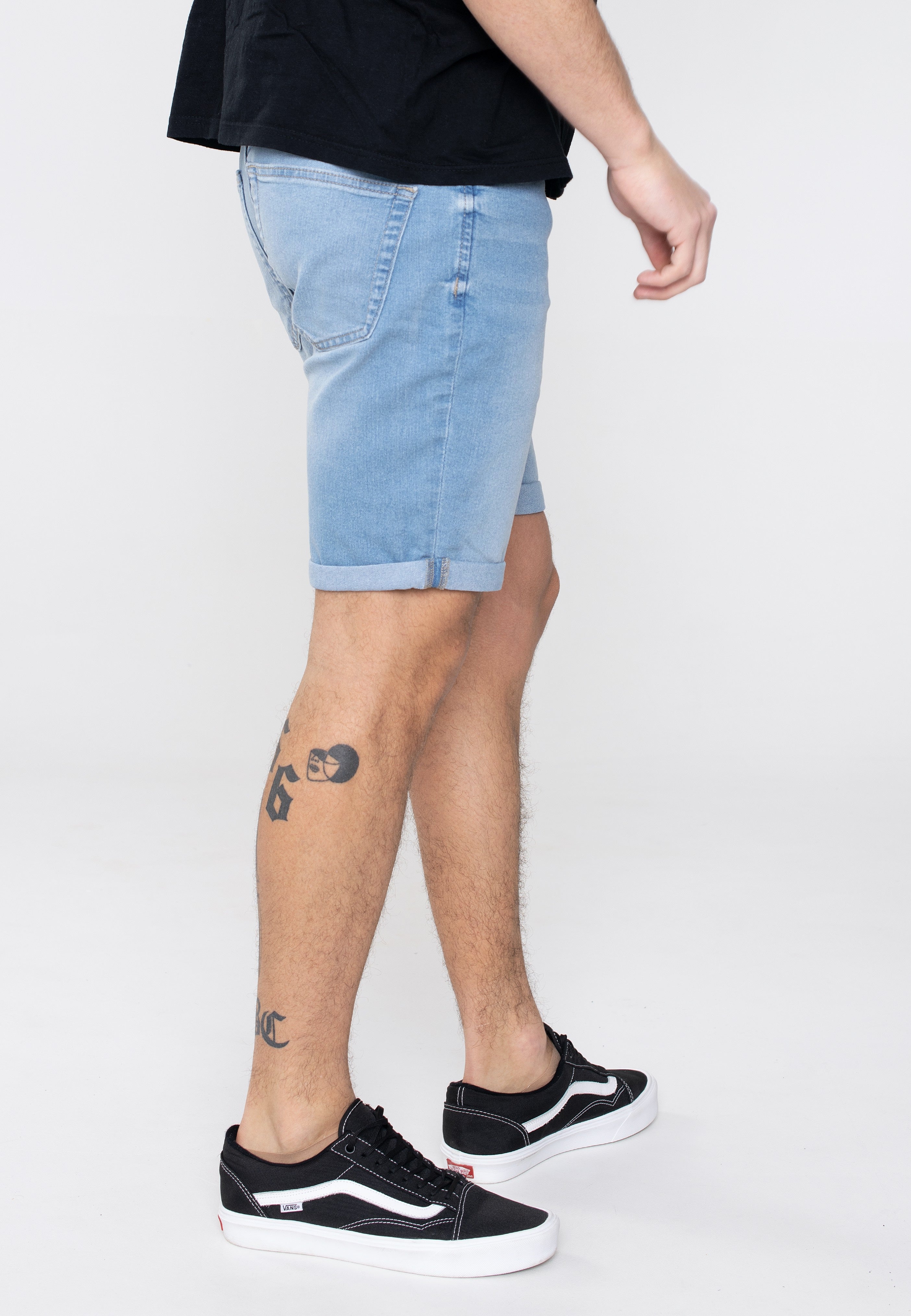 only-sons-ply-short-jean-denim-bleu-clair-homme image 3