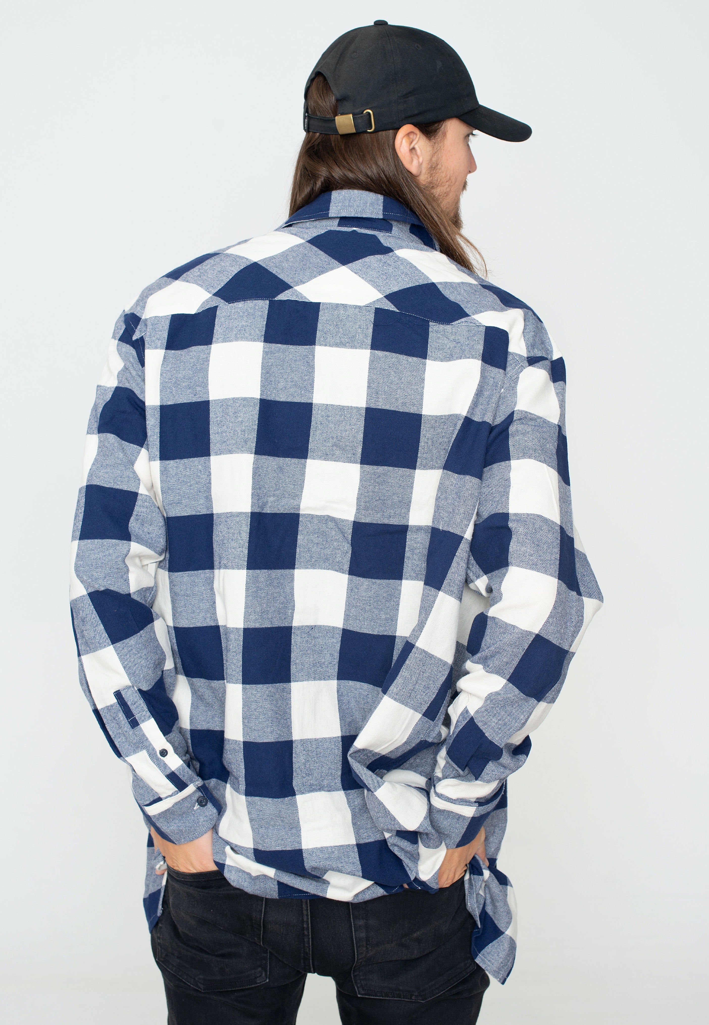 urban-classics-chemise-carreaux-oversize-bleu-homme image 2