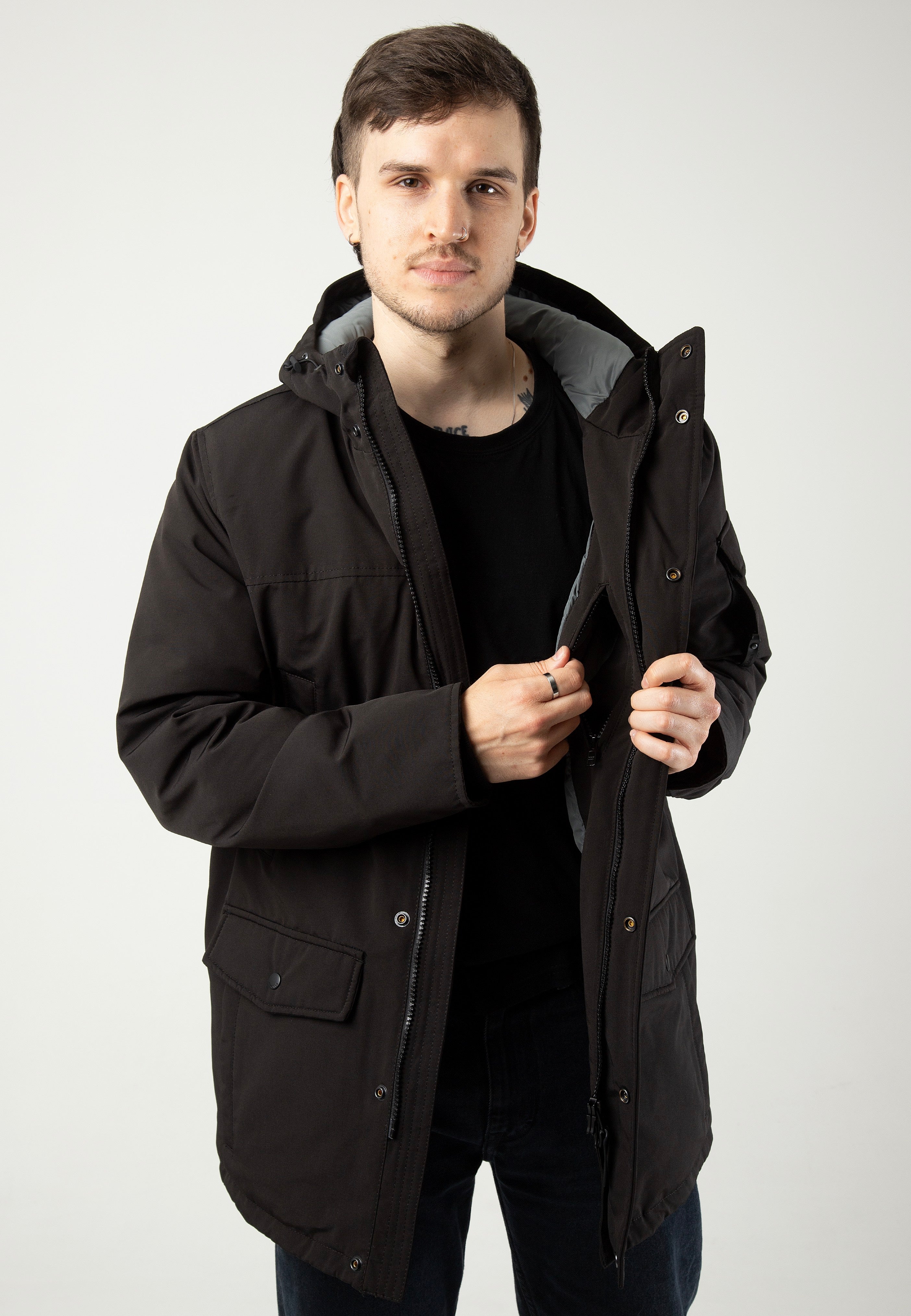 vintage-industries-gavyn-black-veste-hiver-noire image 4
