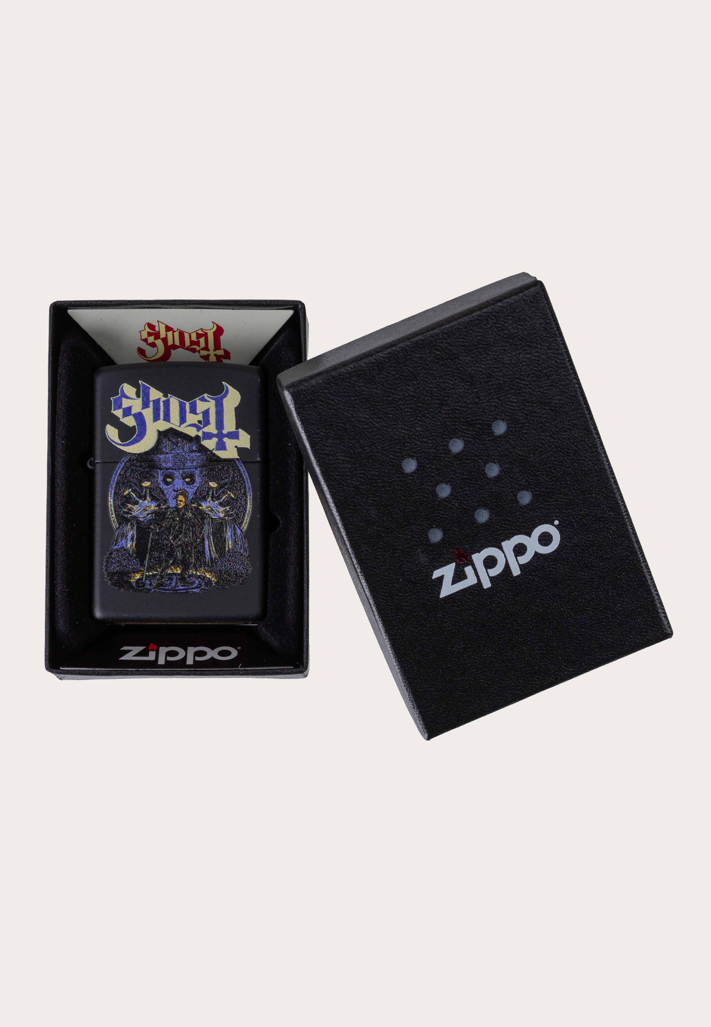 ghost-papa-zippo-briquet-noir-mat-rechargeable image 2