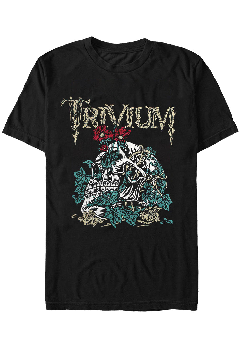 trivium-skelly-flower-t-shirt-homme-noir-manches-courtes image 1