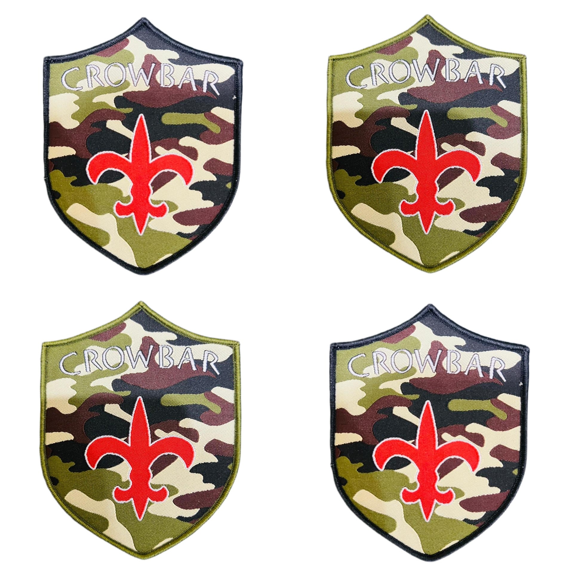 crowbar-fleur-de-lis-patch-tiss-green-camo-bordure-verte image 1