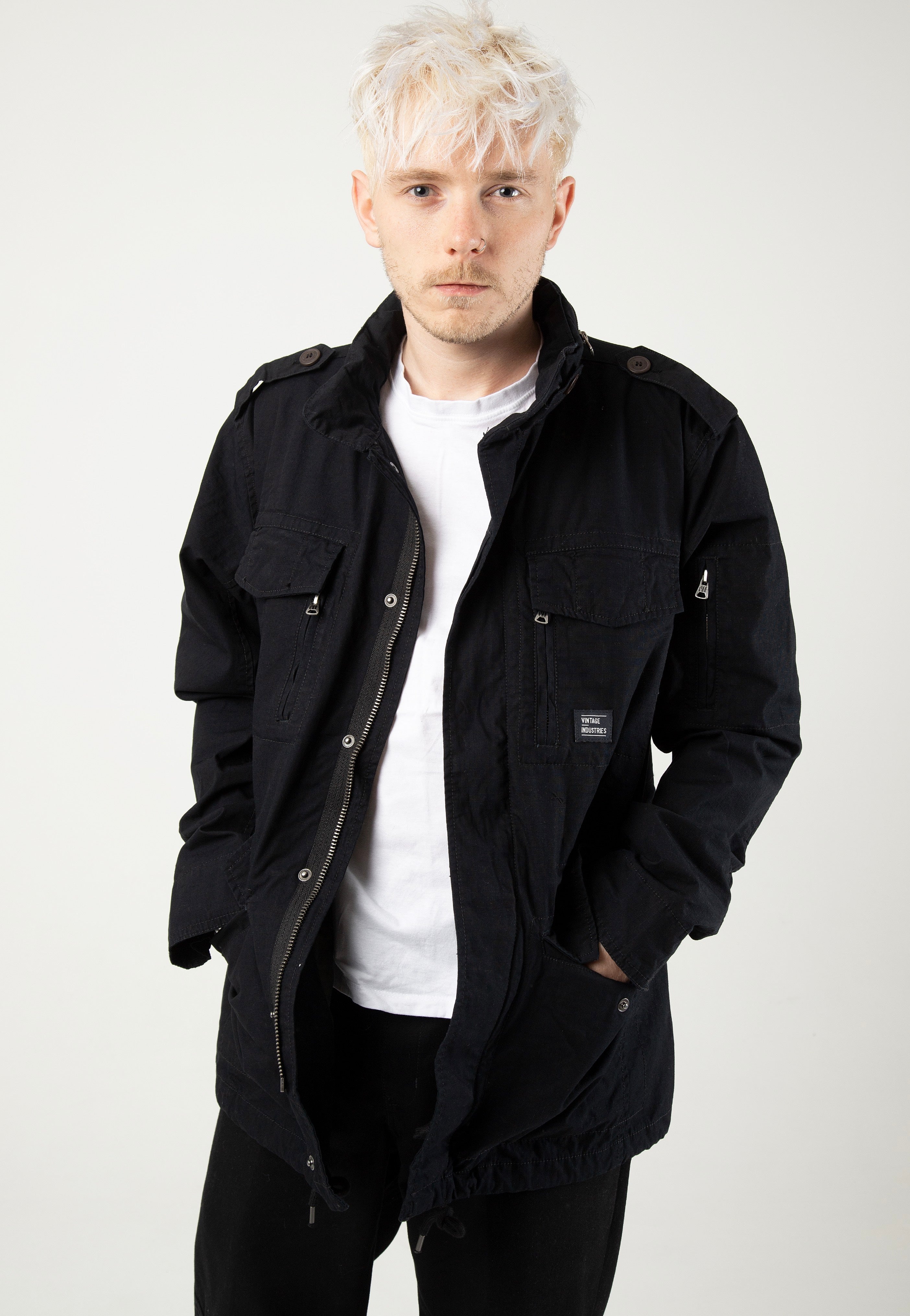 vintage-industries-cranford-black-veste-homme-noire image 1