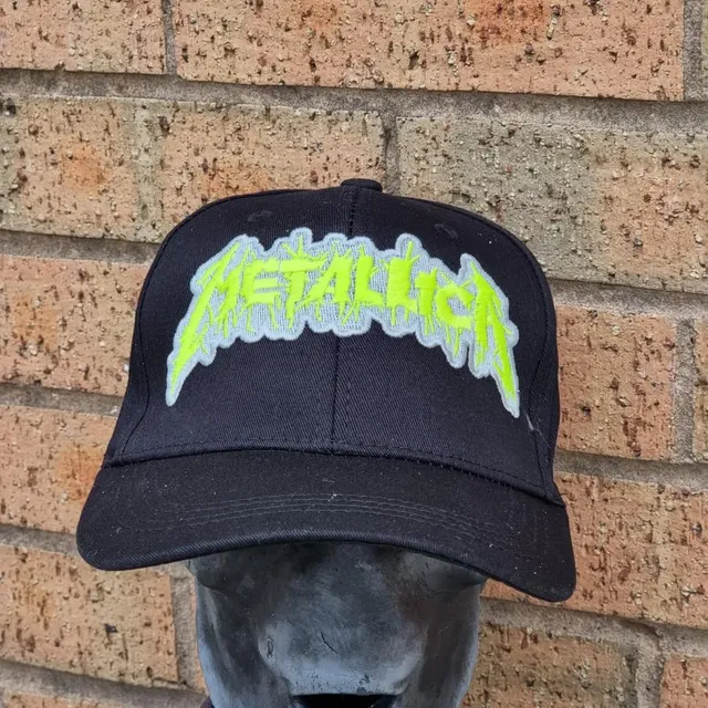 metallica-splatter-casquette-baseball-jaune-phosphorescente image 1