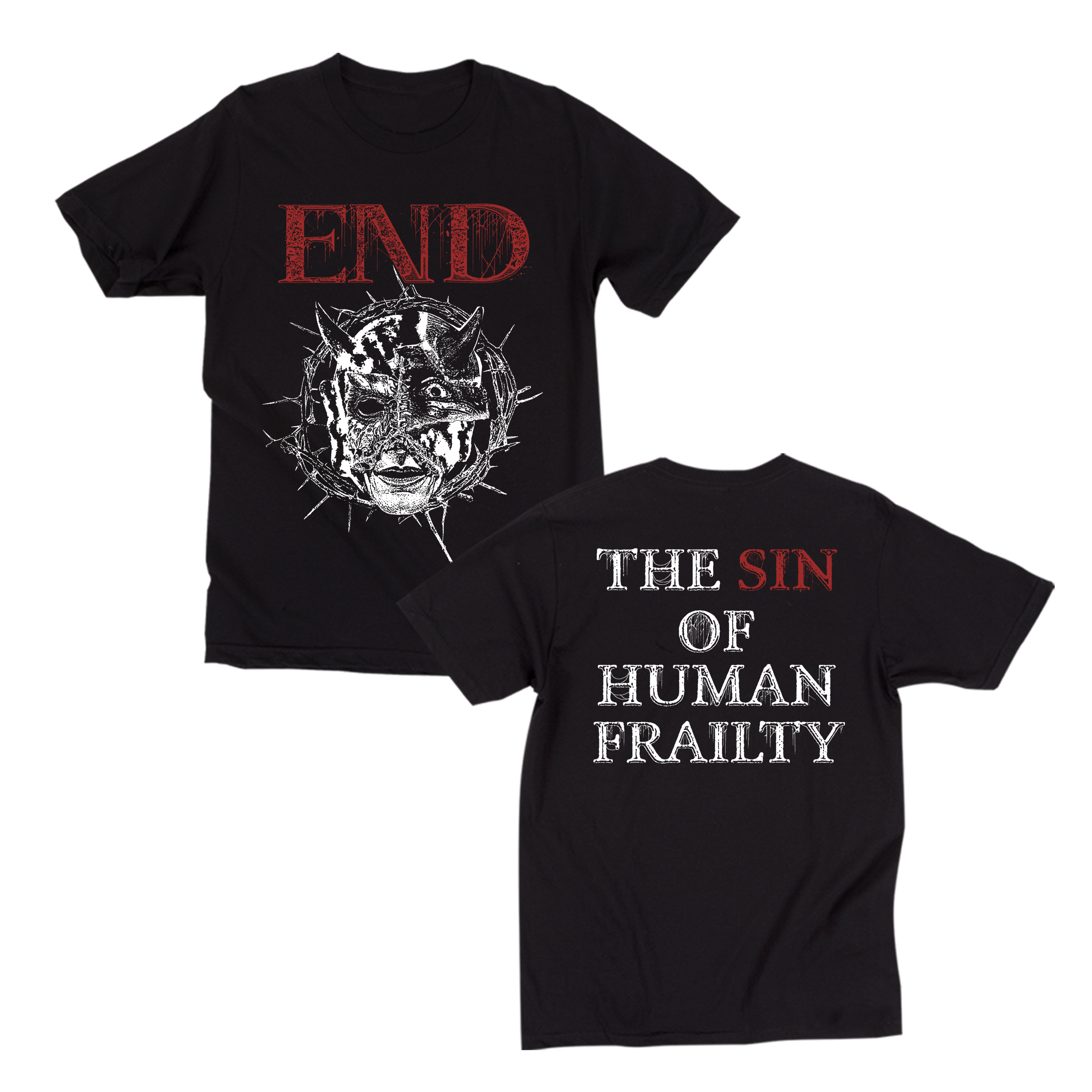 closed-casket-end-distorted-face-t-shirt-noir image 1