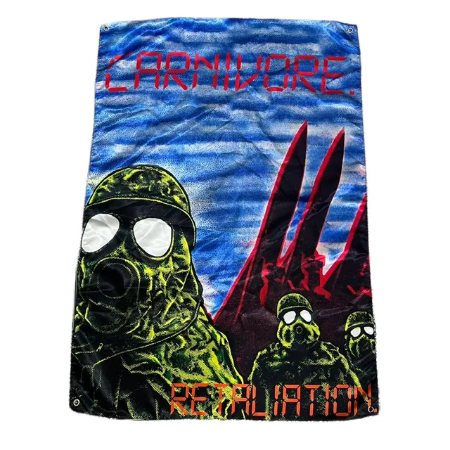 carnivore-retaliation-drapeau-mural-tissu-100x70-cm image 1