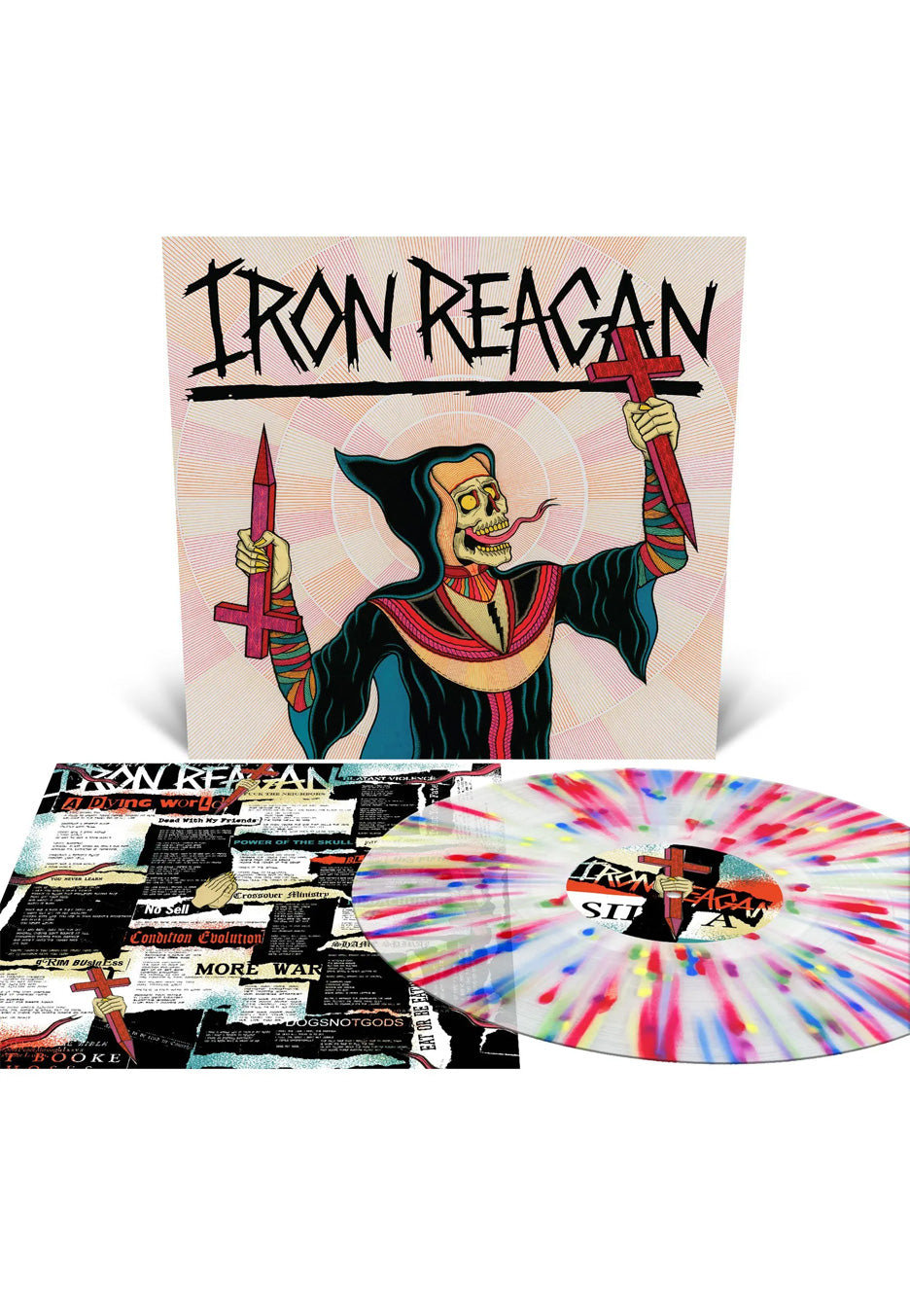 iron-reagan-crossover-ministry-vinyle-splatter-milky-clear image 1