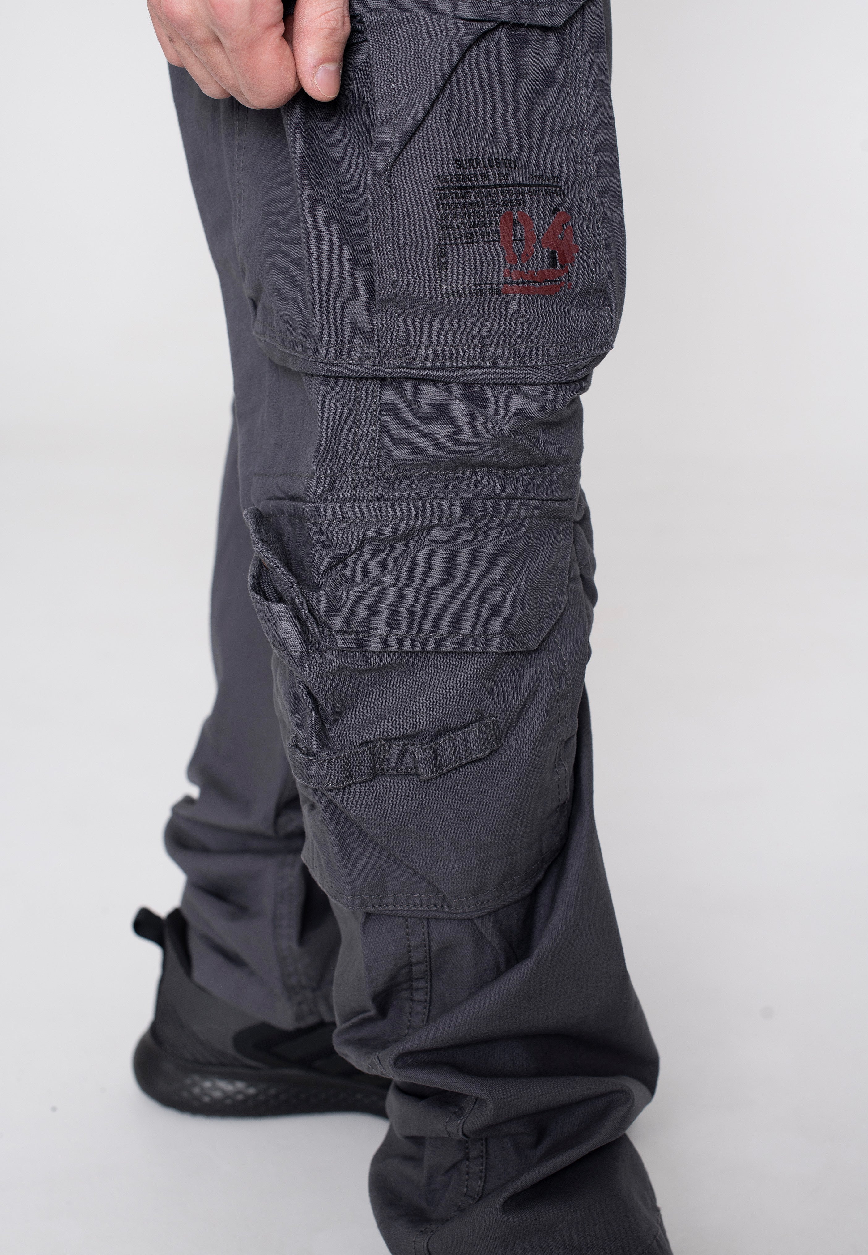surplus-airborne-slimmy-pantalon-cargo-anthracite-slim-homme image 4