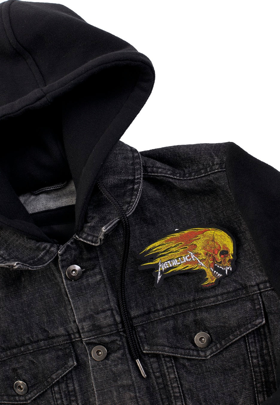 metallica-flaming-skull-cut-out-patch-jaune-thrash image 2