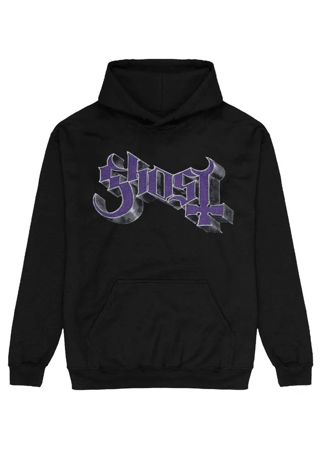 ghost-chrome-logo-grucifix-hoodie-noir-sweat-capuche image 1