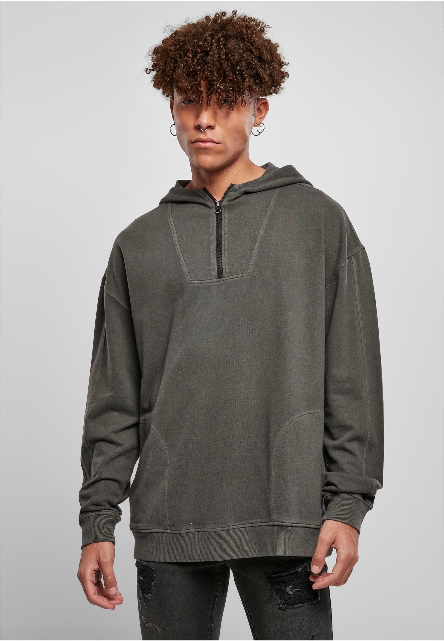 urban-classics-overdyed-camp-blackbird-hoodie-noir-m image 1