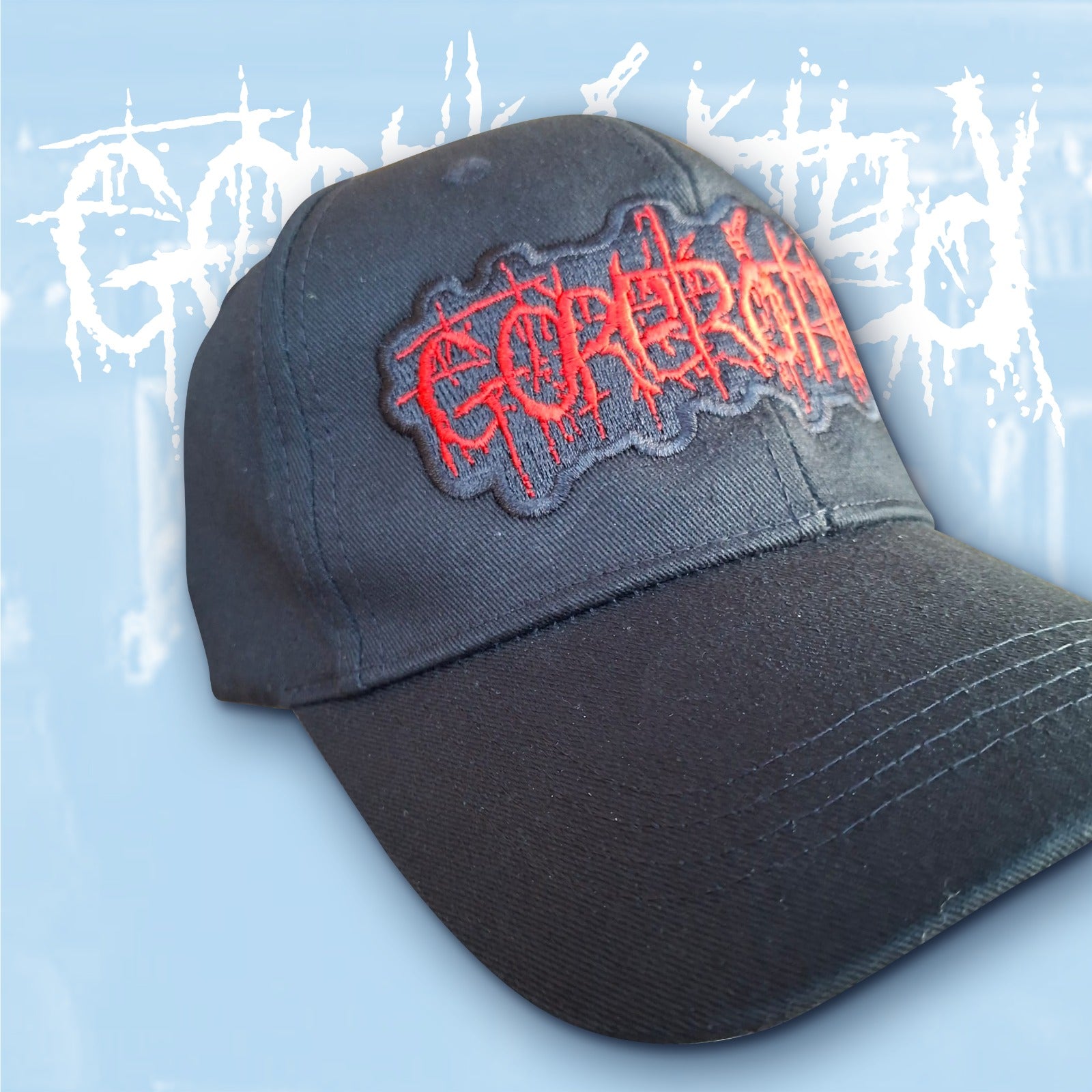 gorerotted-logo-casquette-baseball-logo-rouge-brod-e image 2