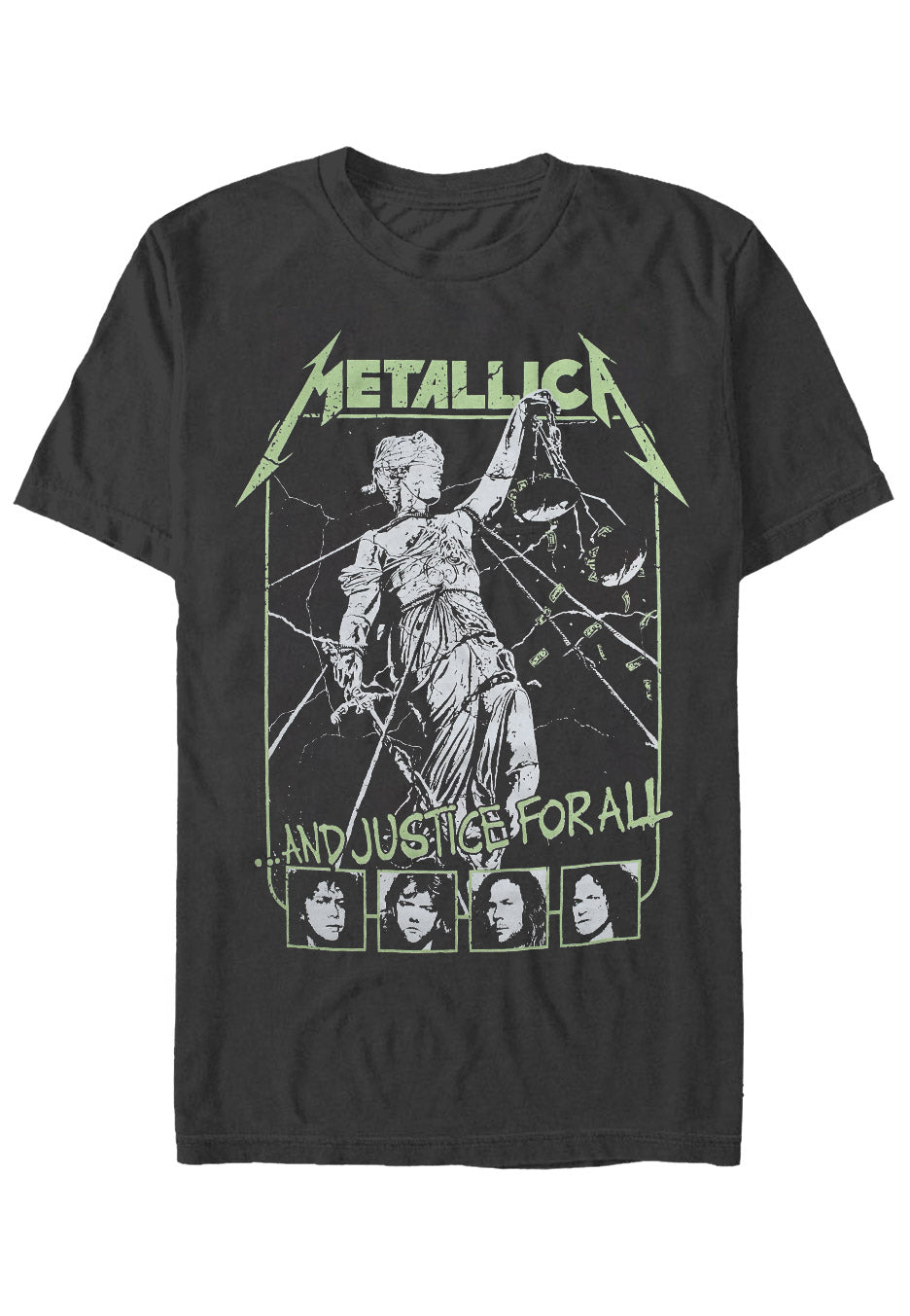 metallica-justice-faces-charcoal-t-shirt-gris-s-xxl image 1