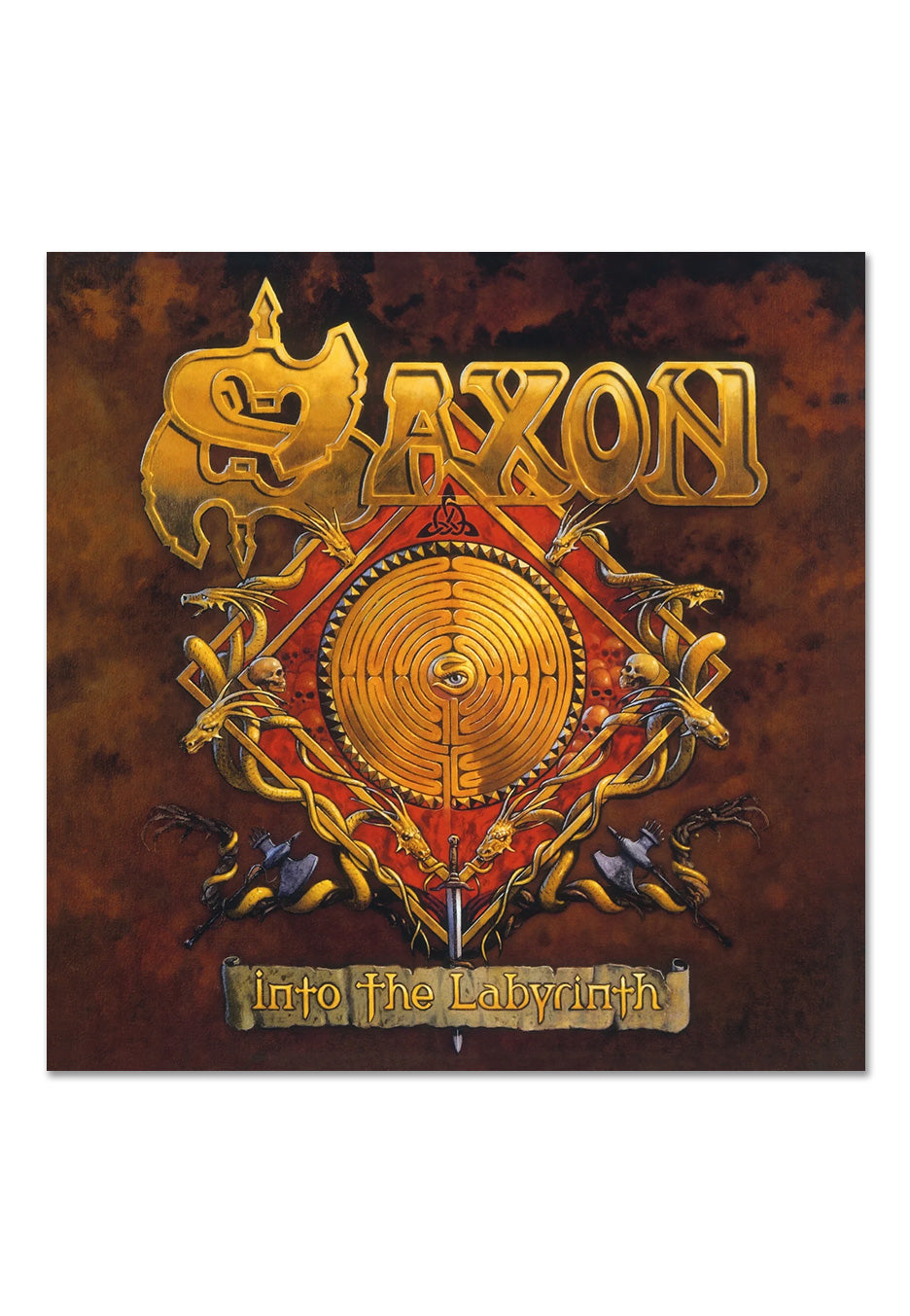 saxon-into-the-labyrinth-vinyle-marbr-crystal-clear-noir image 2