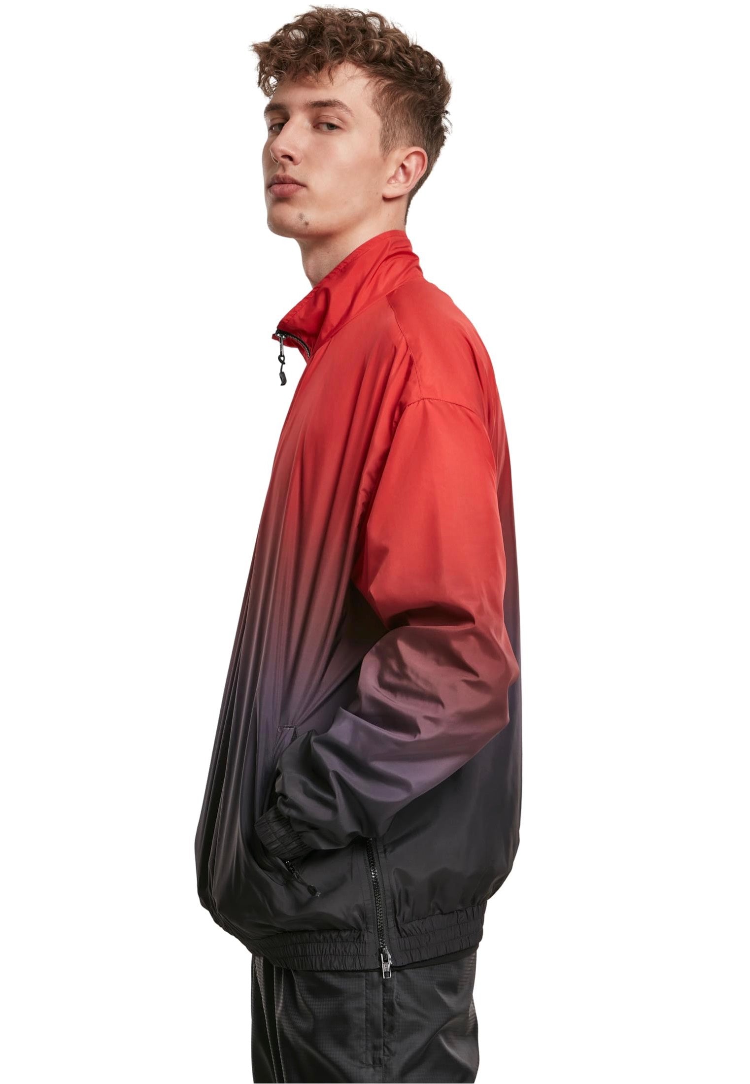 urban-classics-gradient-veste-pullover-noir-rouge-m image 6