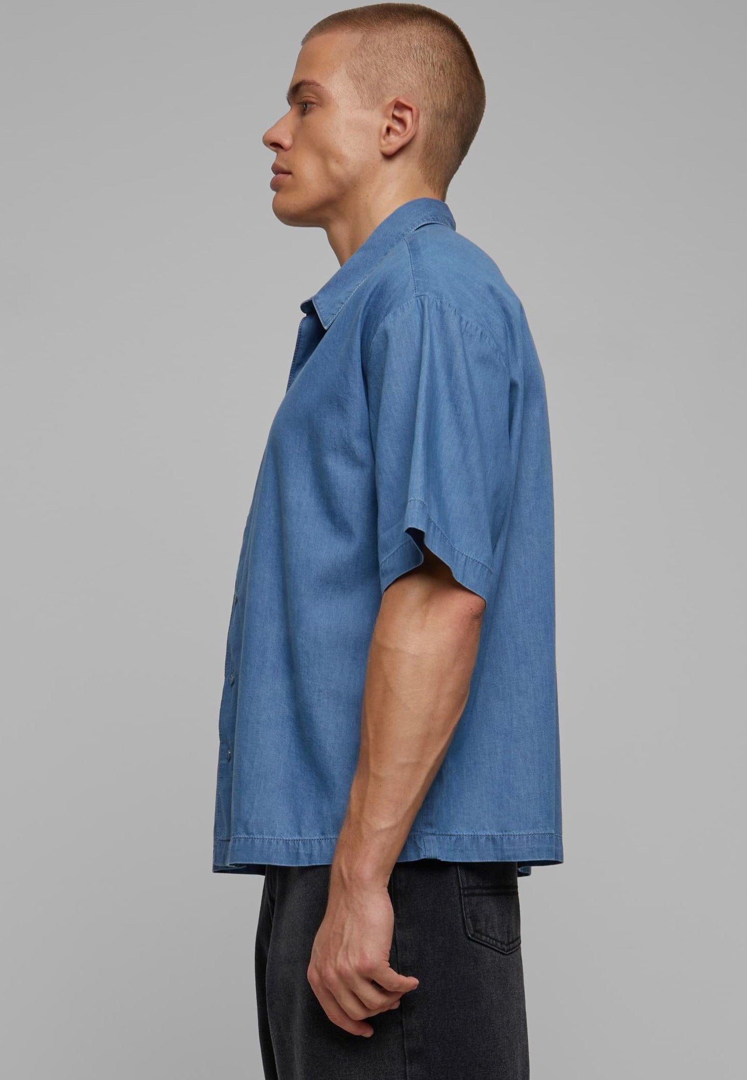 urban-classics-lightweight-denim-chemise-bleu-skyblue-homme image 4