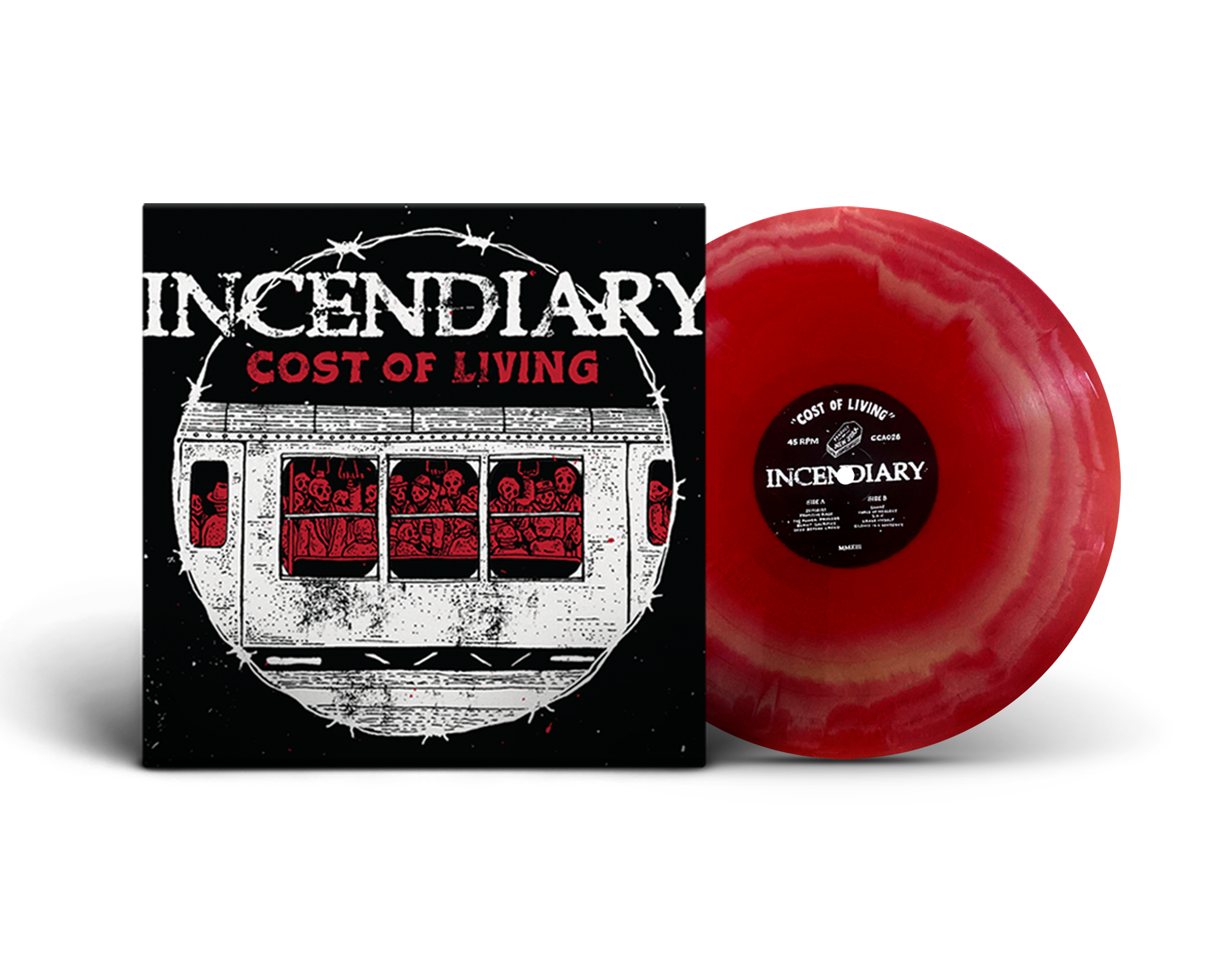 incendiary-cost-of-living-vinyle-lp-rouge-splatter image 4