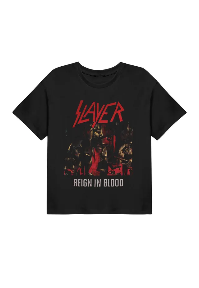 slayer-reign-in-blood-crop-girly-t-shirt-noir-m image 1