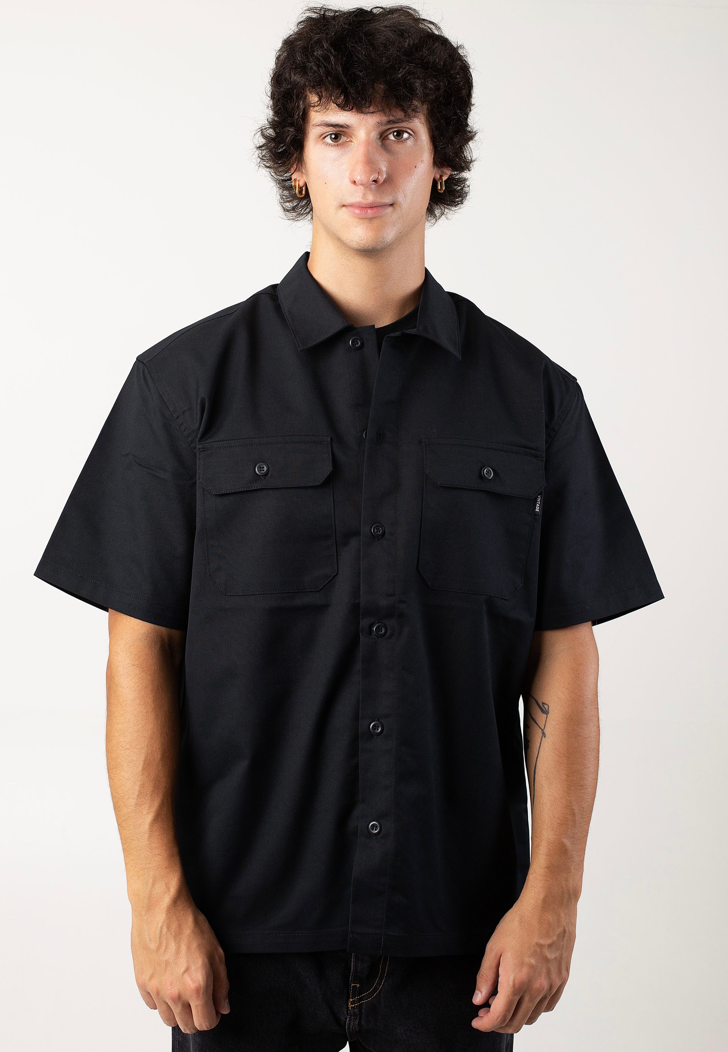 vintage-industries-dexter-black-t-shirt-homme-noir-coton image 1