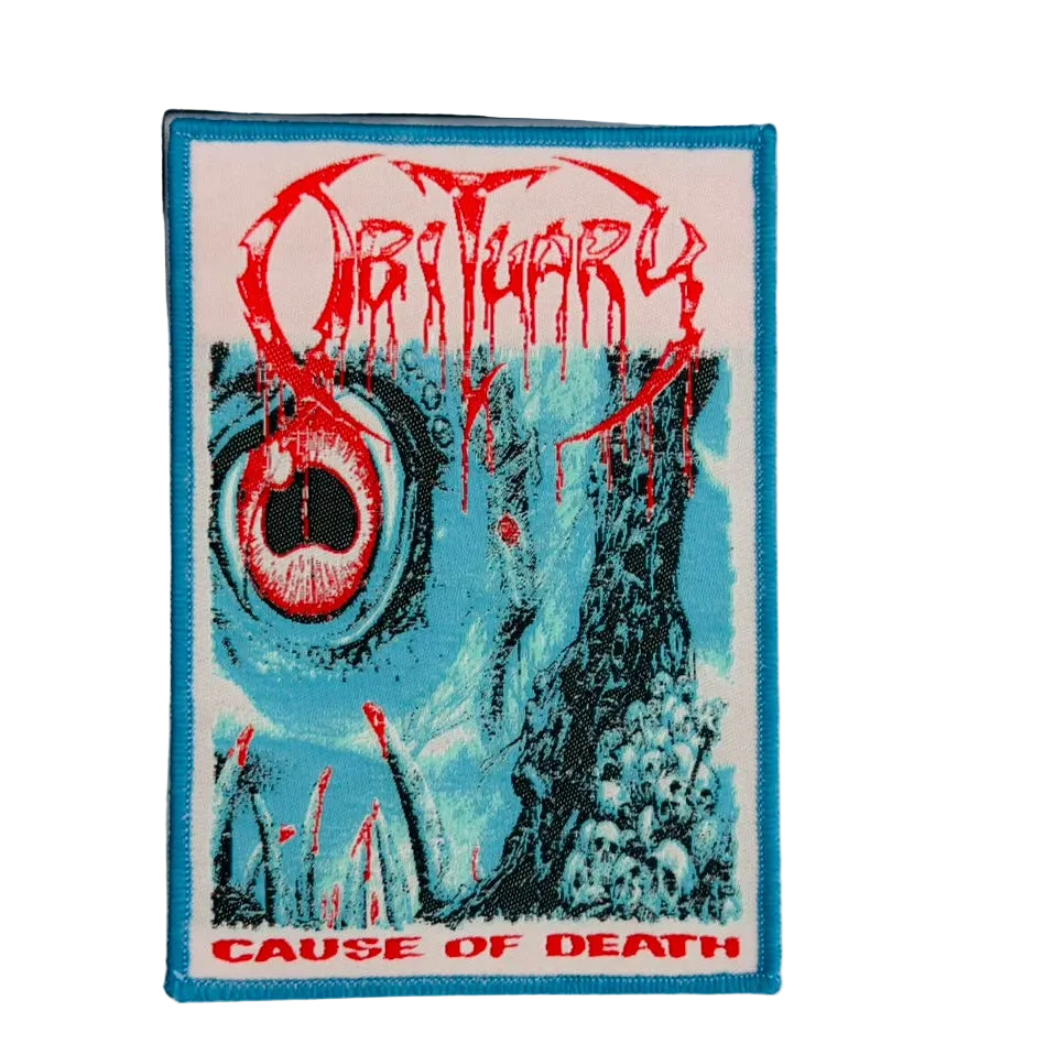 obituary-cause-of-death-patch-tiss-bordure-bleue-death-metal image 2