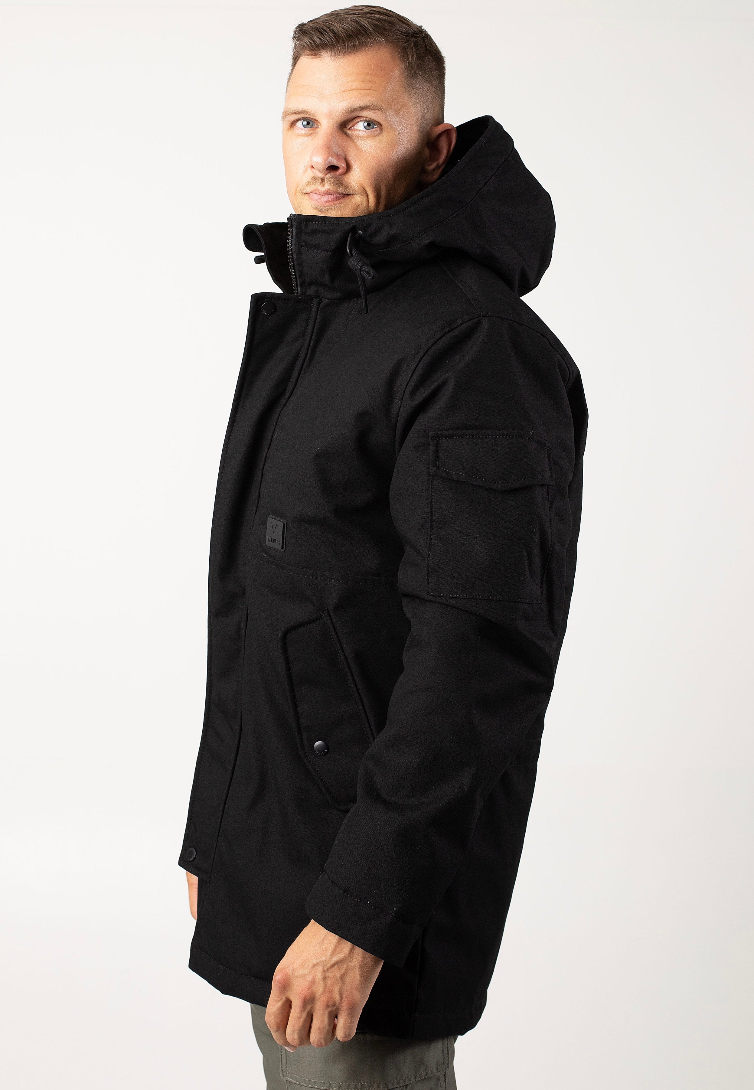vintage-industries-gus-black-veste-noire-coton-homme image 4