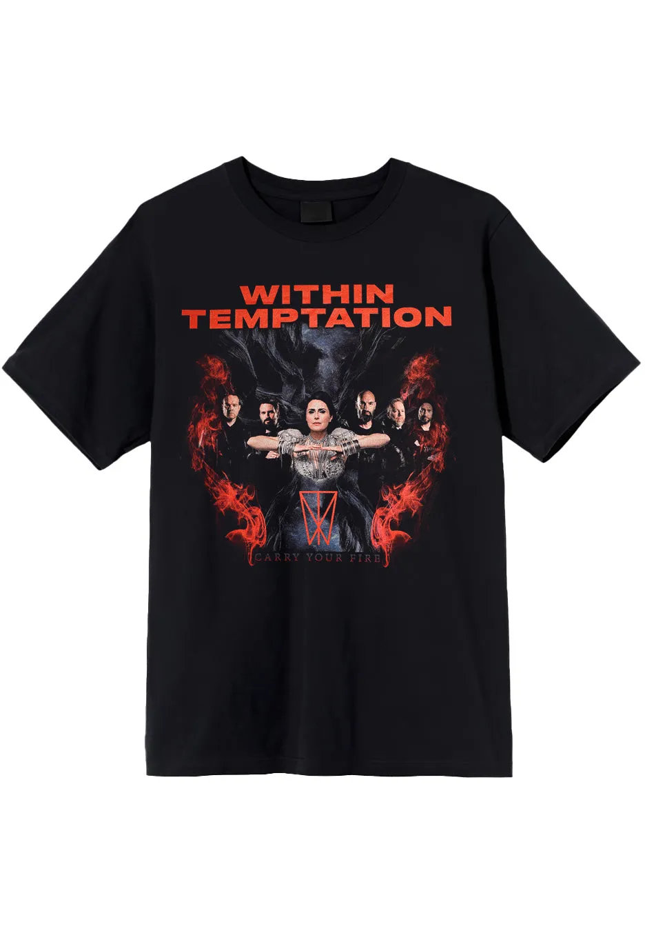 within-temptation-carry-fire-tour-2022-t-shirt-noir-symphonique image 1