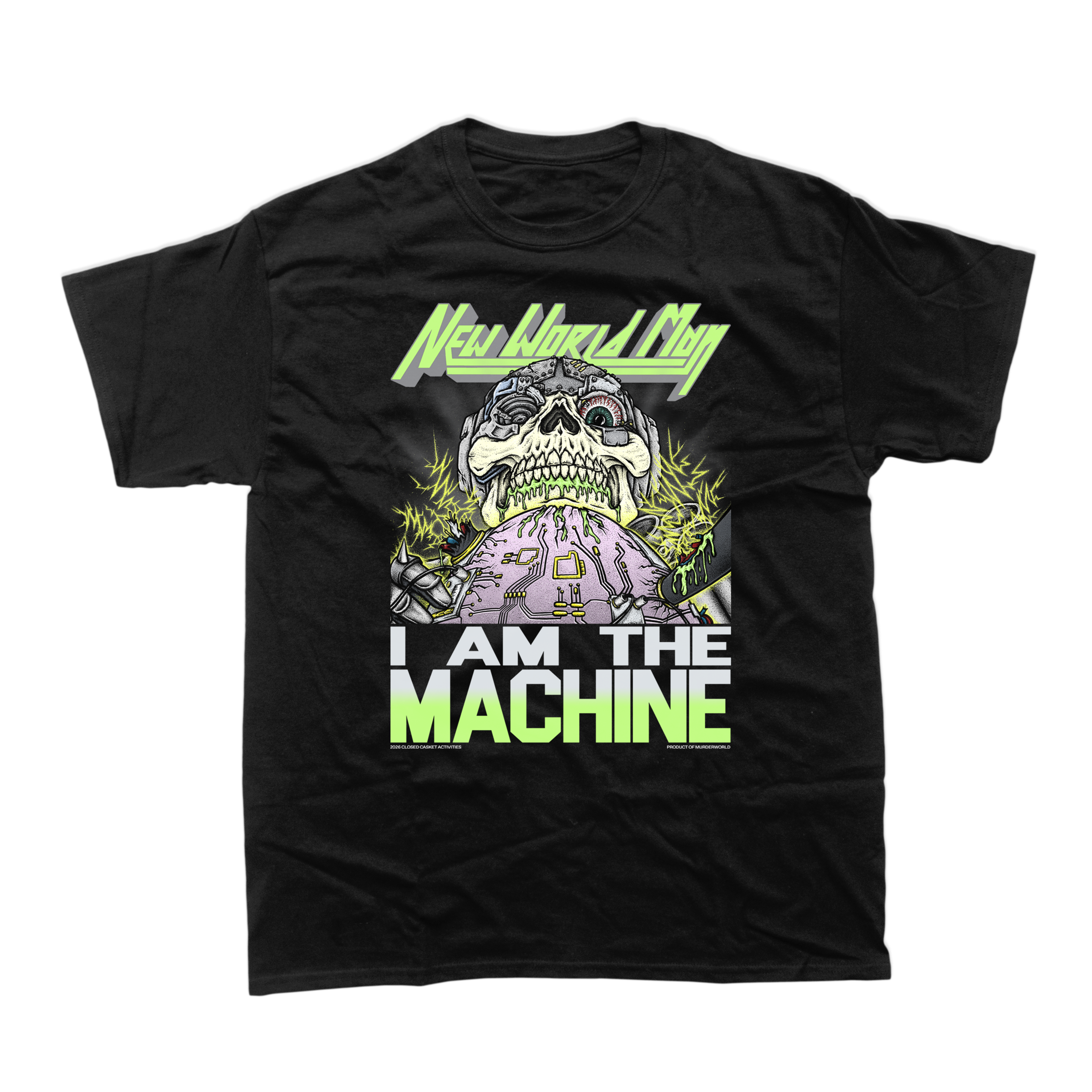 closed-casket-new-world-man-i-am-the-machine-t-shirt-noir-coton image 2