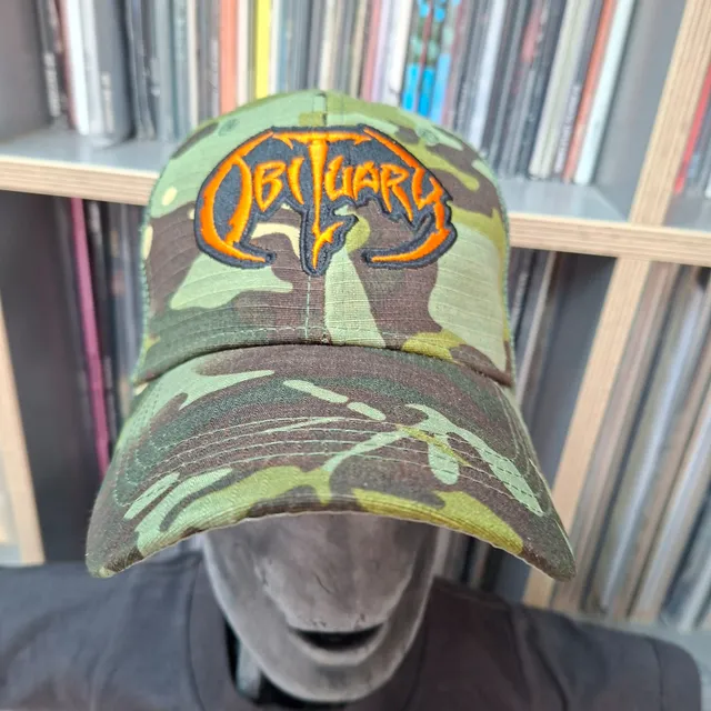 obituary-logo-casquette-trucker-camo-vert-logo-orange image 1